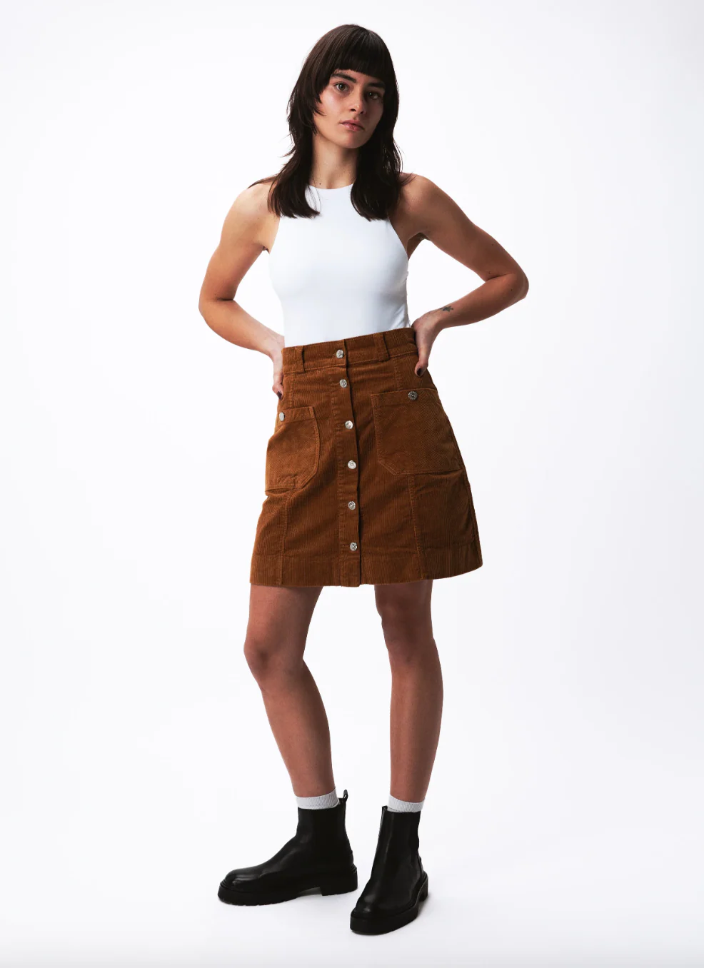 Jupe trapeze camel - XXS/32 - Image 3