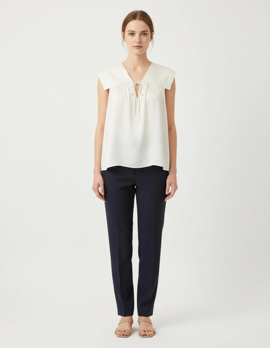 Top En Satin À Col Marin - Taille S/36