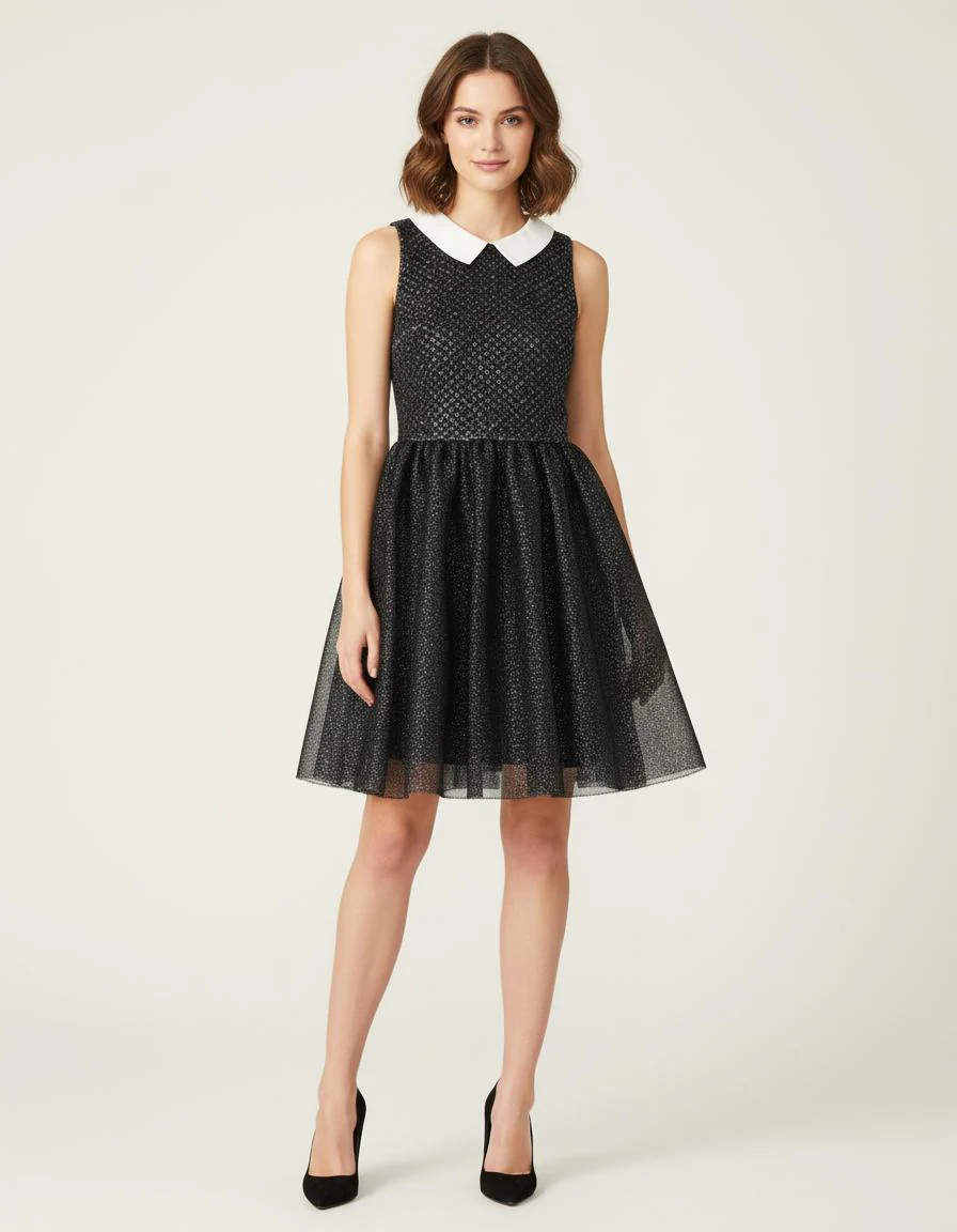 Robe Sans Manches En Tulle Et Lurex - Taille S/36