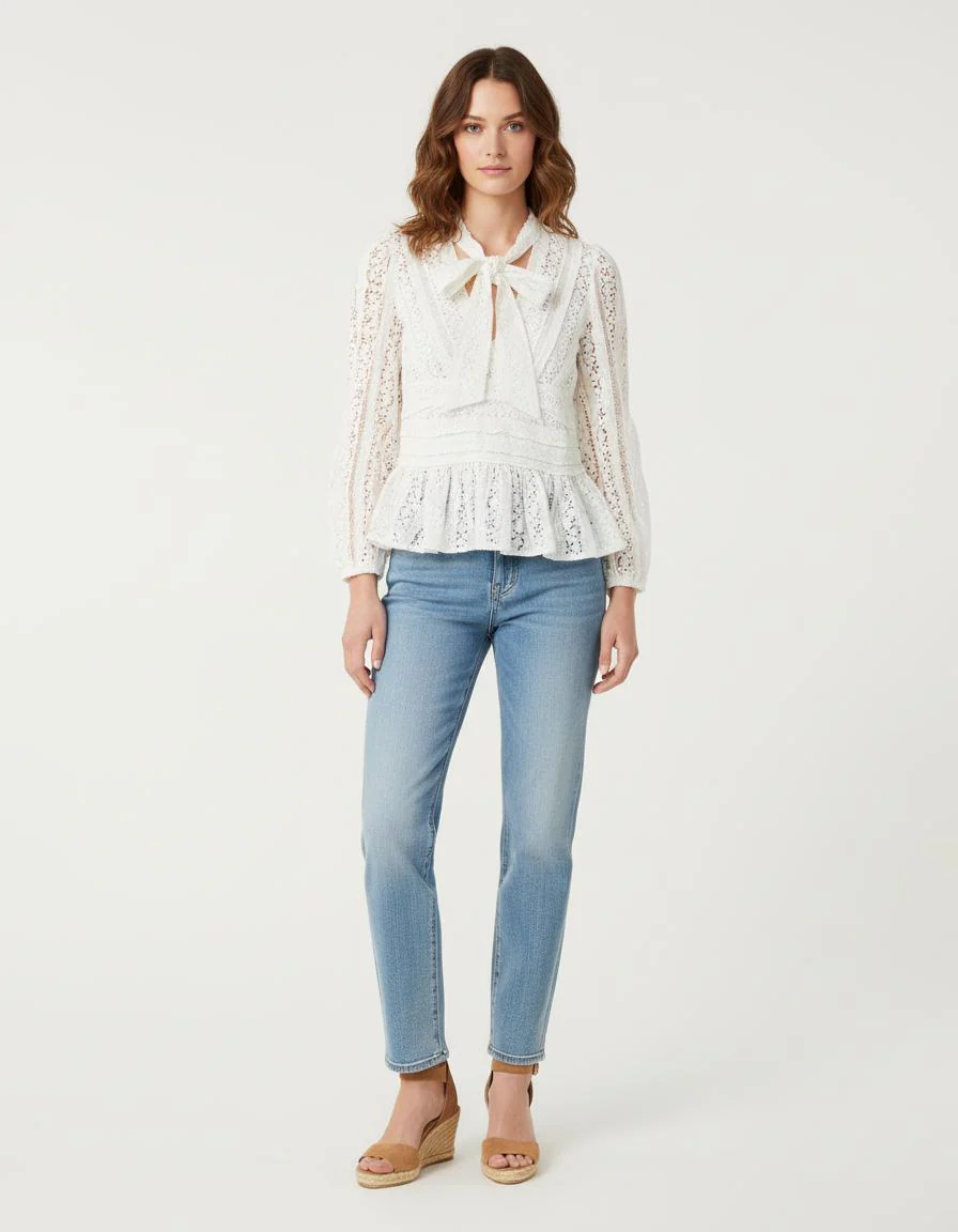 Top Brodé Avec Liens - Taille S/36
