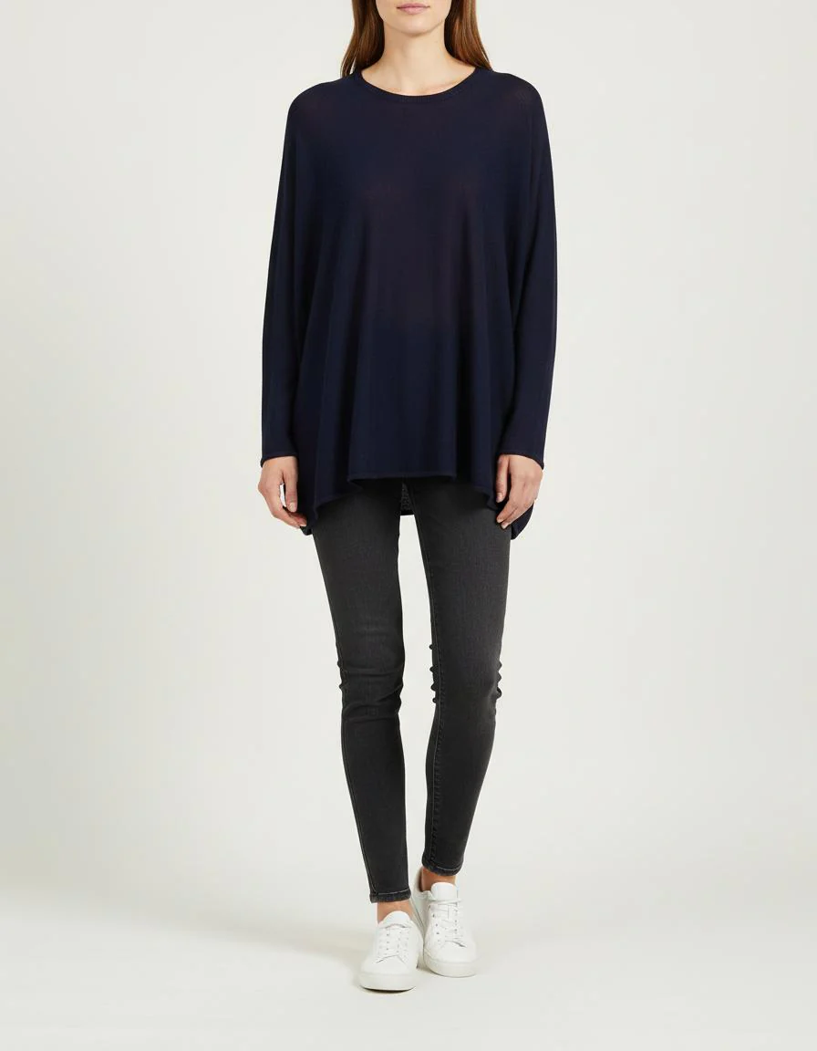 Pull Oversize En Laine Marin - Taille T.U.