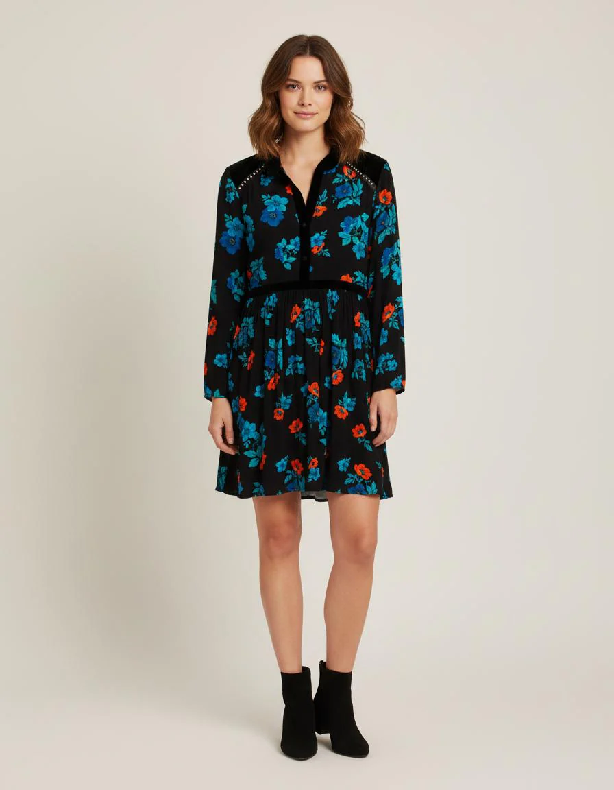 Robe Plissée Imprimée - Taille M/38