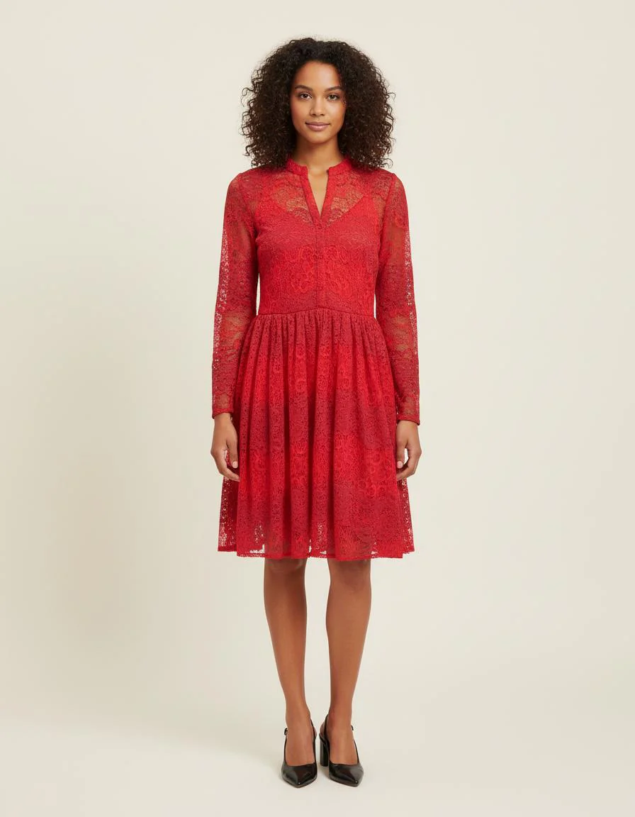 Robe En Dentelle Bicolore - Taille S/36