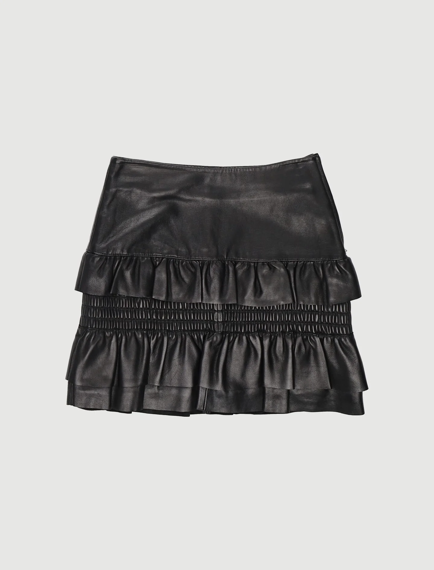 Jupe En Cuir À Volants - Taille XS/34 - Image 2