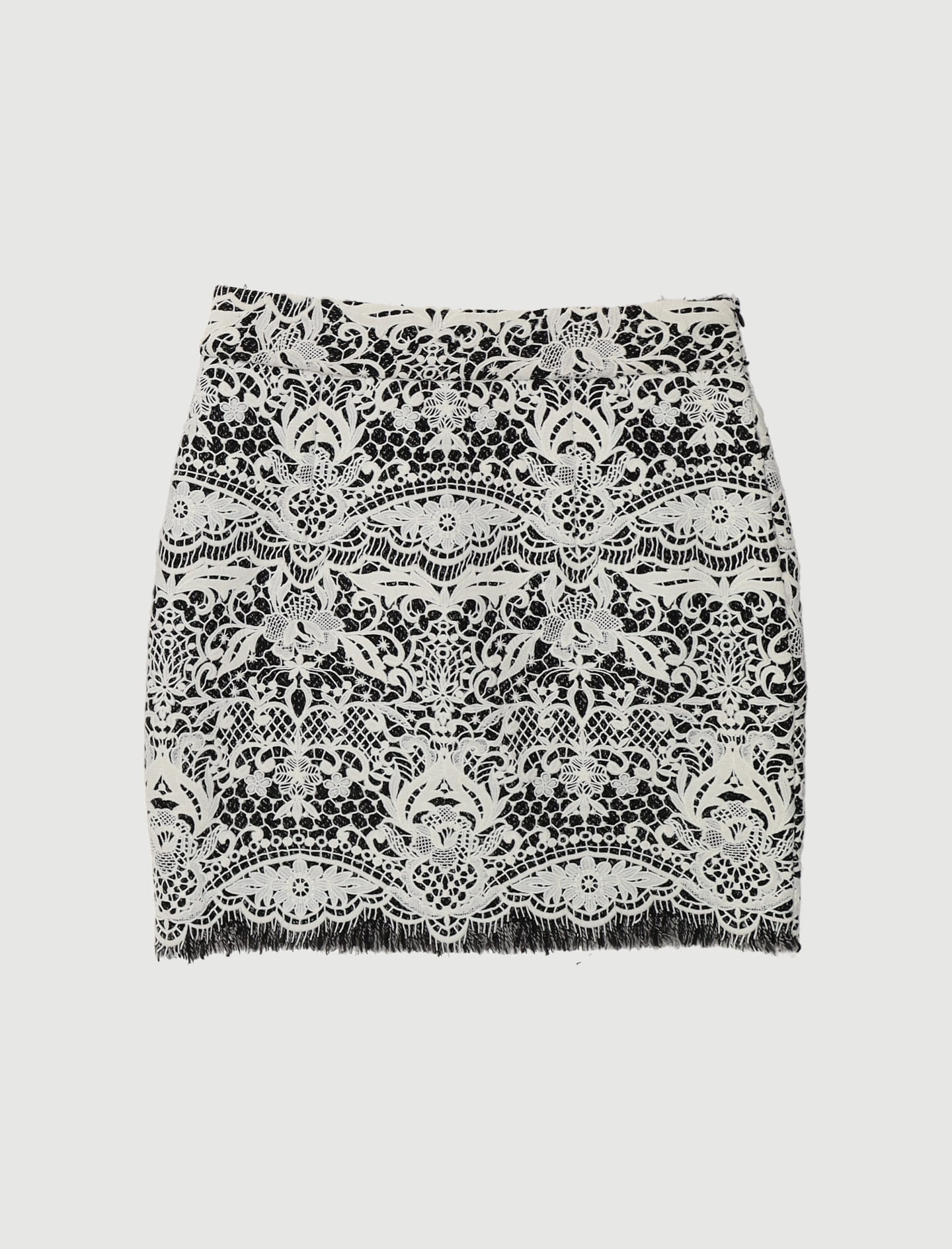 Jupe Courte En Guipure Contrecollée - Taille L/40 - Image 2