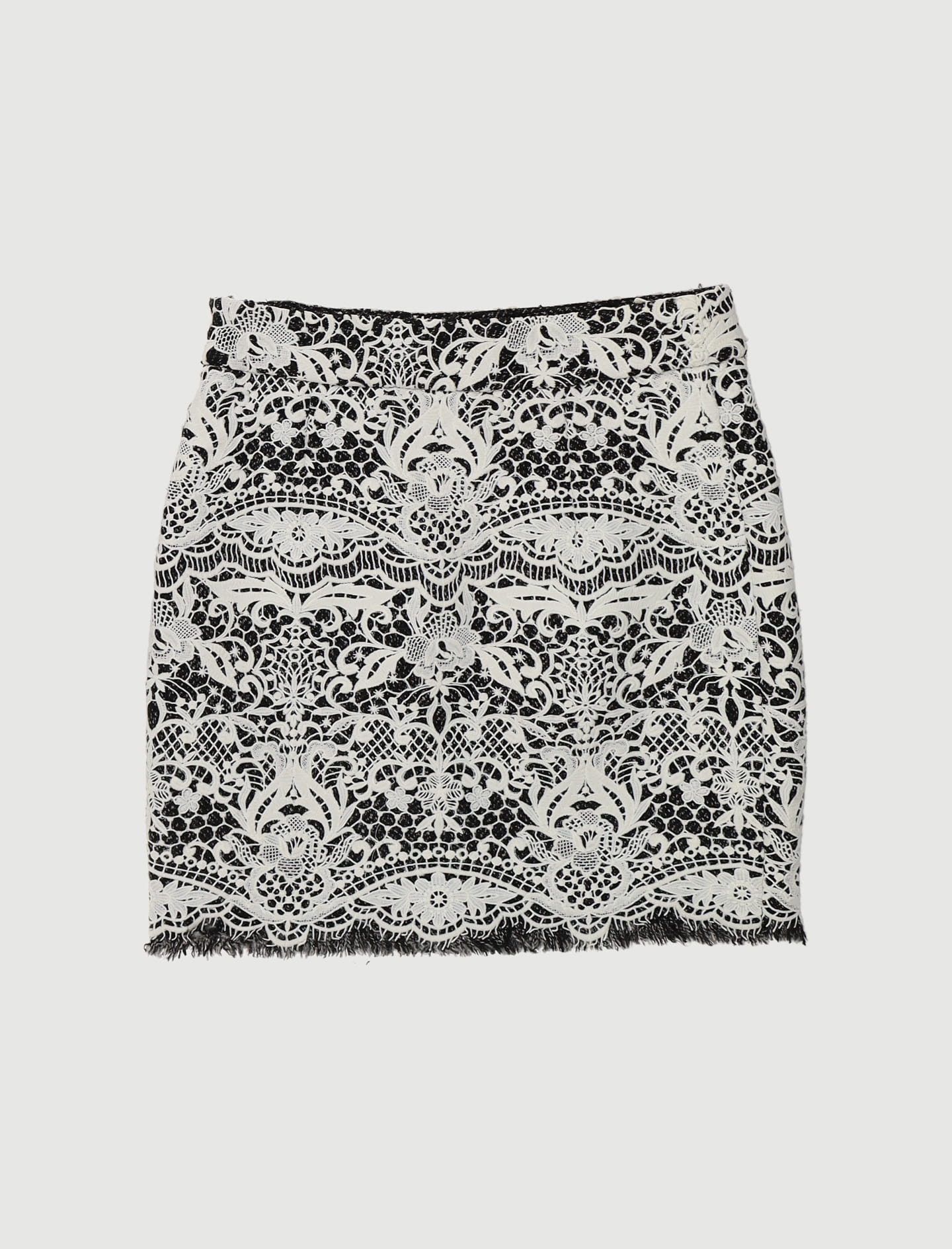 Jupe Courte En Guipure Contrecollée - Taille L/40 - Image 3