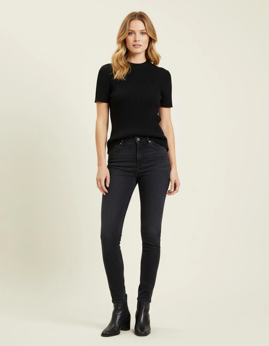 Pull En Maille Côtelée Avec Jours - Taille S/36