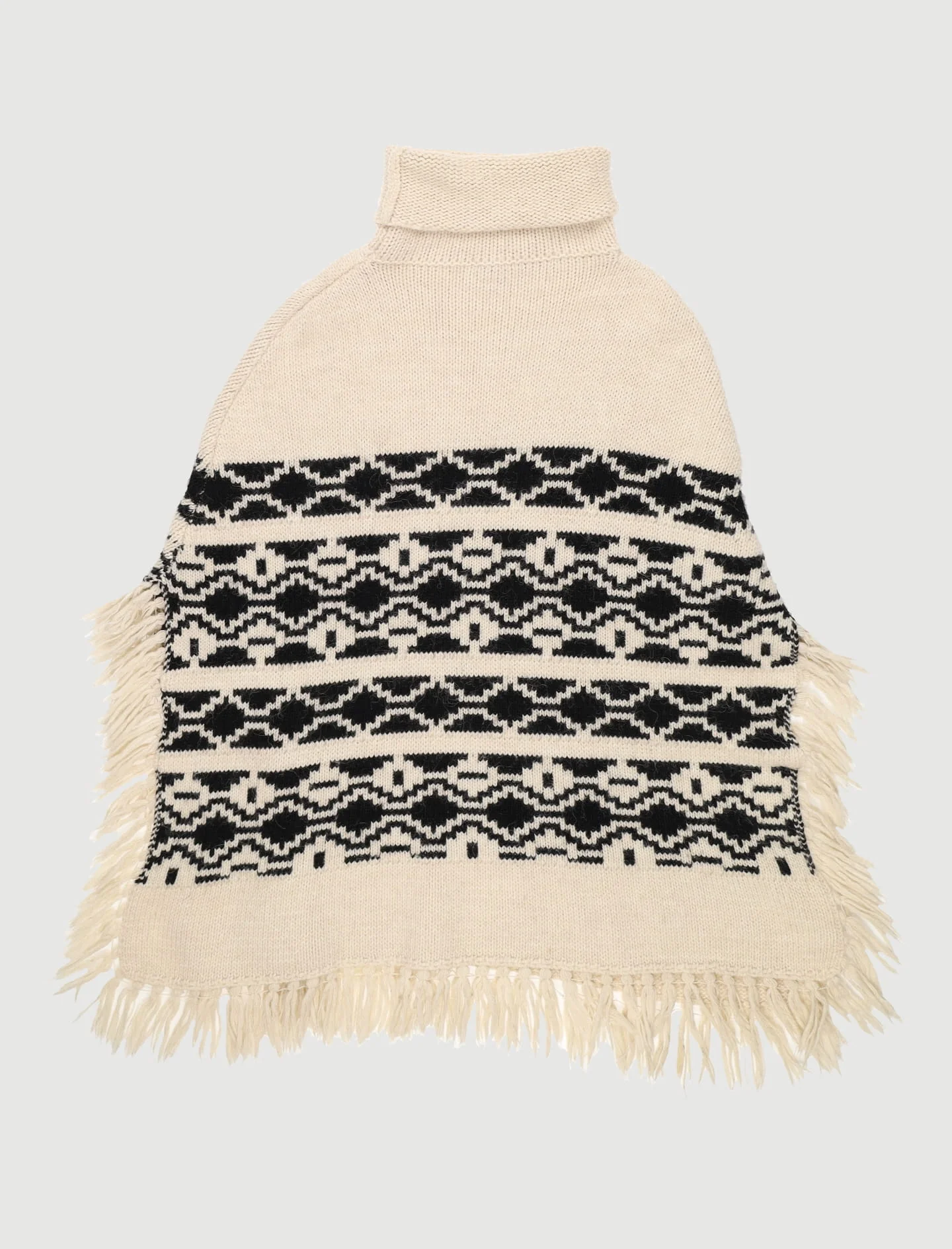 Poncho Ethnique En Maille Jacquar - Taille T.U. - Image 3
