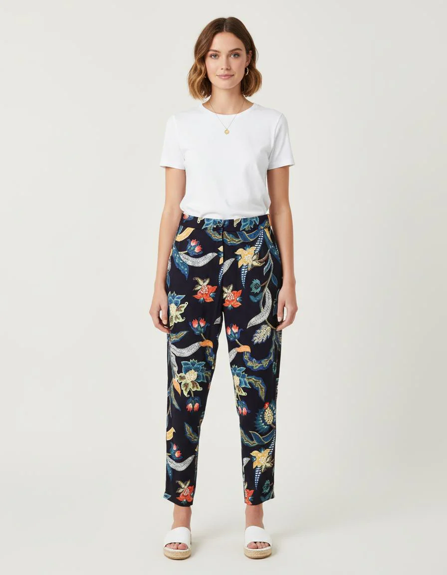 Pantalon Fluide À Imprimé Baroque - Taille XS/34