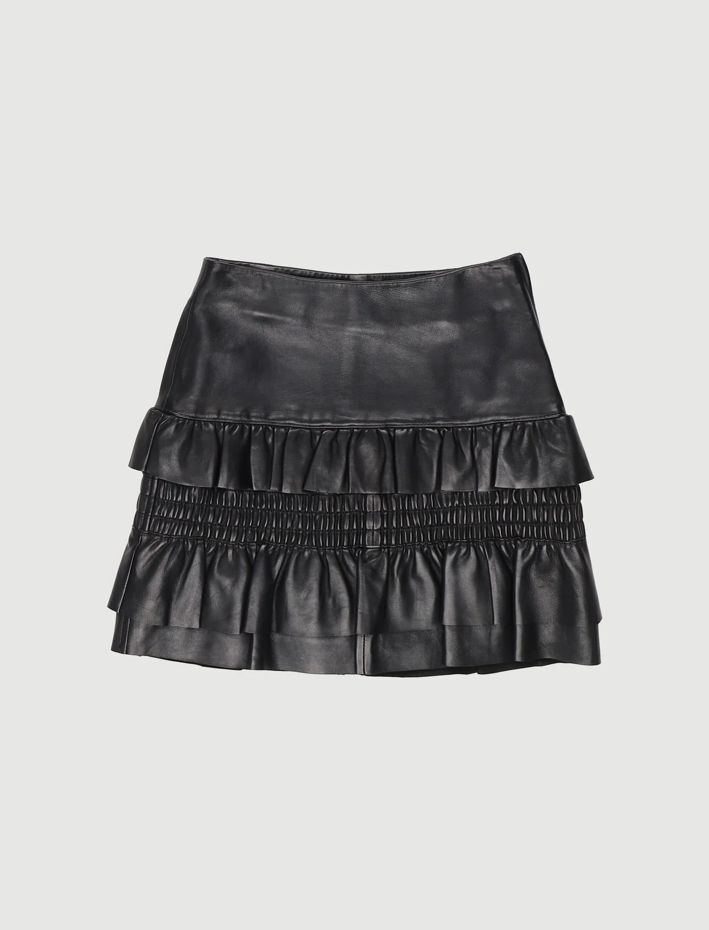 Jupe En Cuir À Volants - Taille XS/34 - Image 2