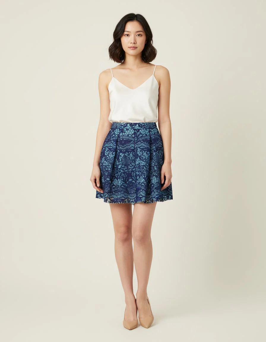 Jupe Courte En Guipure De Dentelle - Taille S/36