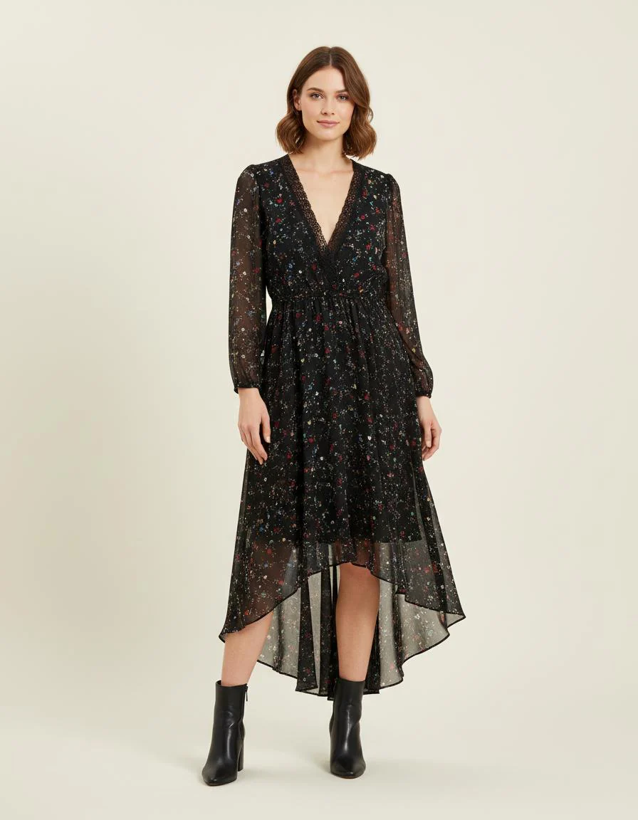 Robe Longue En Mousseline Imprimée - Taille L/40