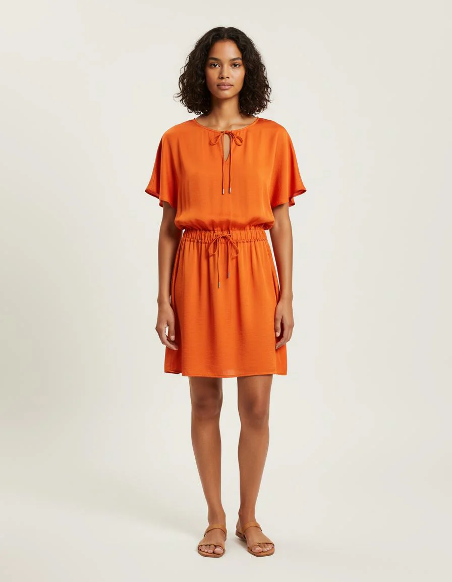 Robe Fluide À Manches Courtes - Taille S/36
