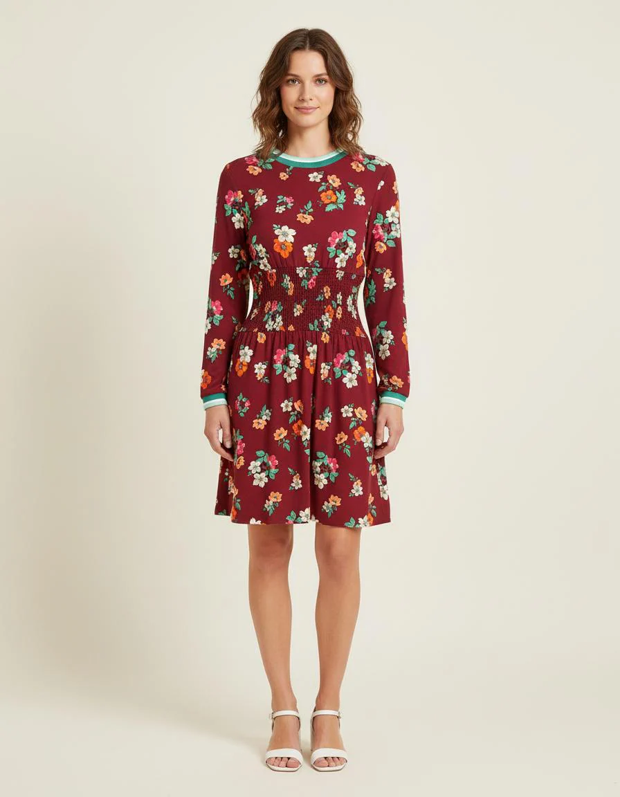 Robe Fluide À Imprimé Rétro - Taille M/38