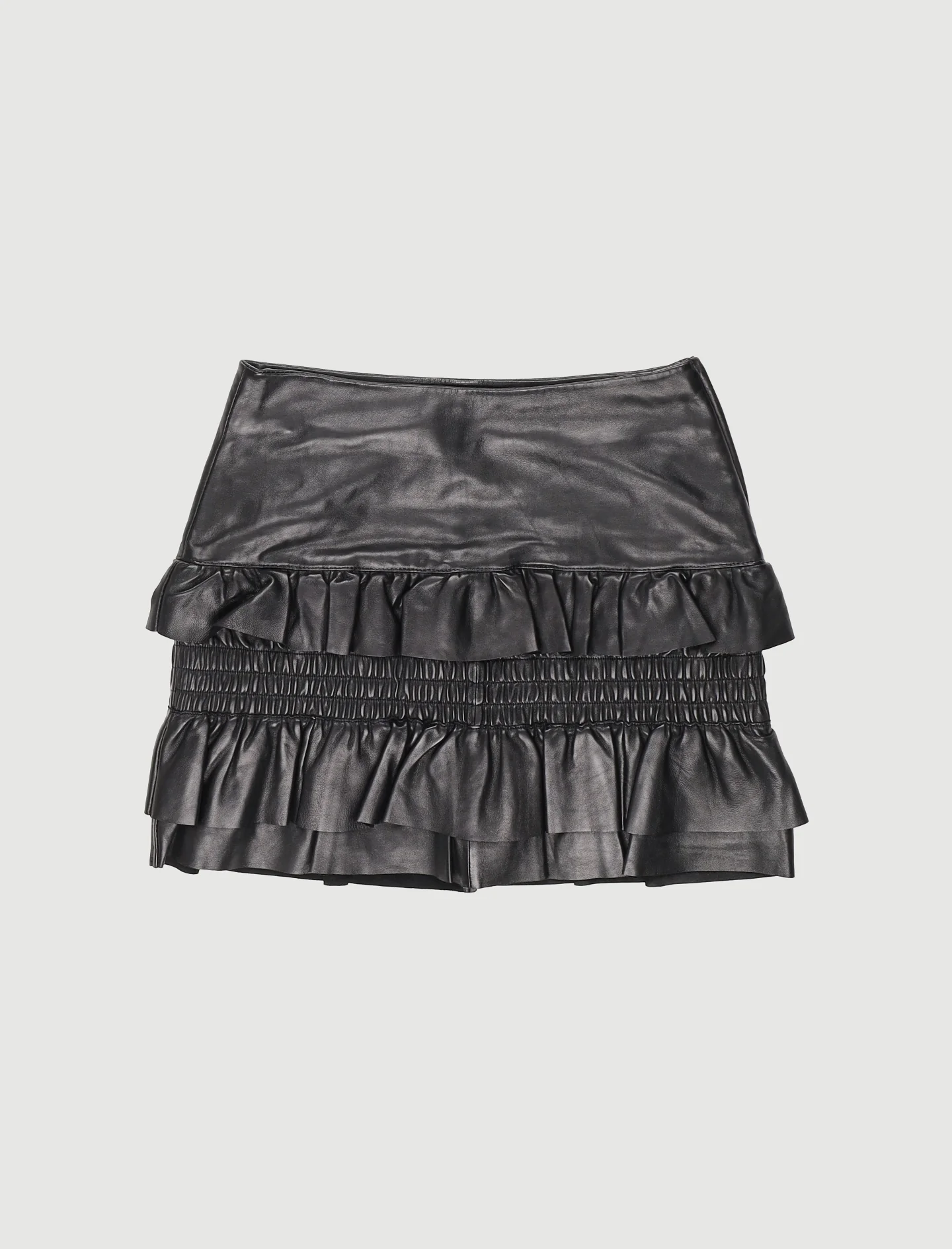 Jupe En Cuir À Volants - Taille M/38 - Image 2