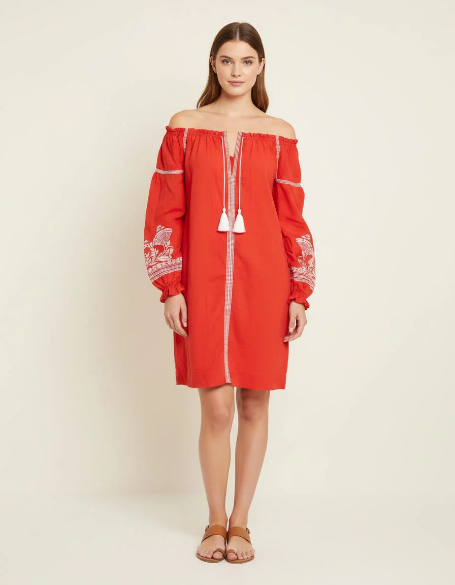 Robe Avec Broderies Contrastantes - Taille M/38