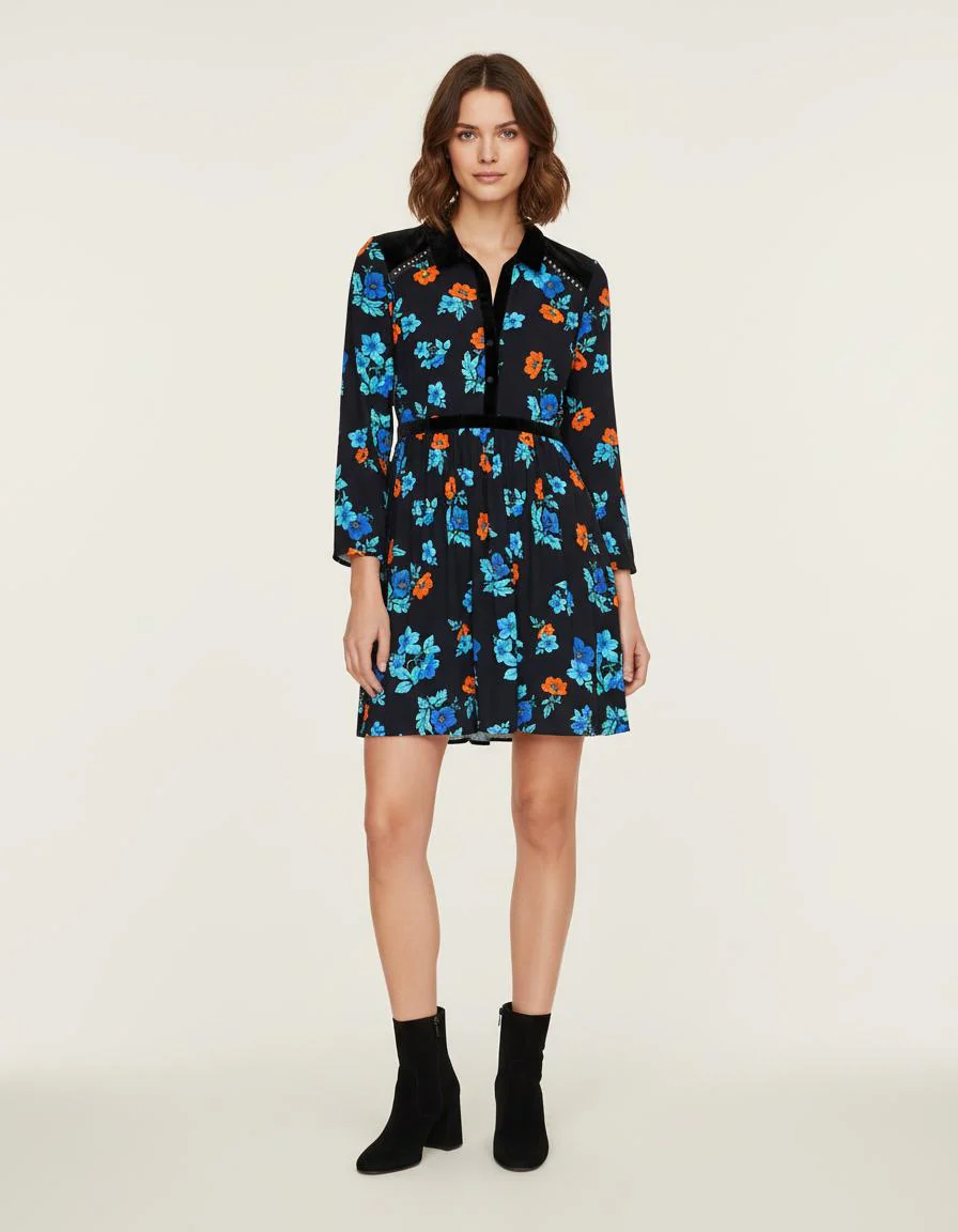 Robe Plissée Imprimée - Taille S/36