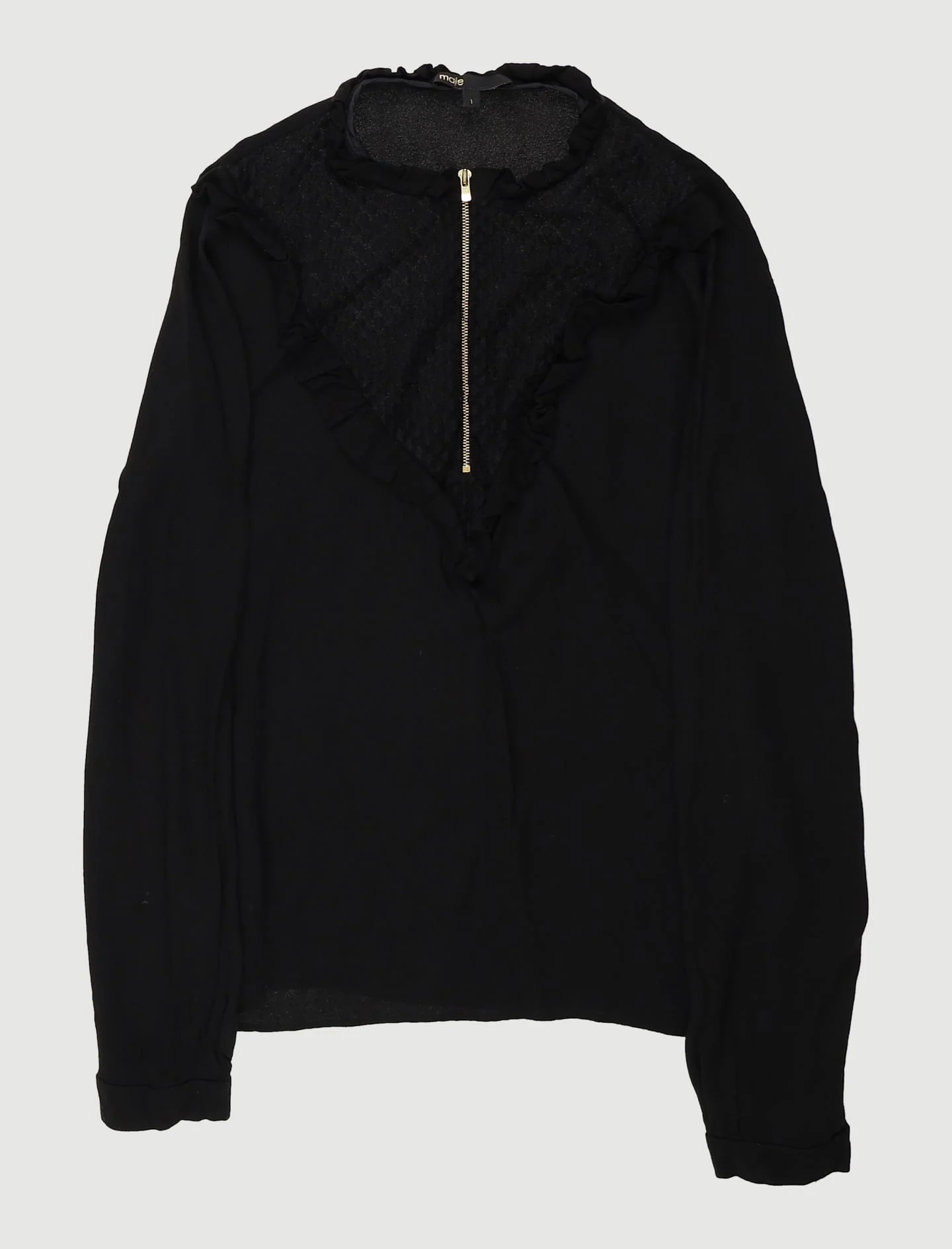 Top Bi-Matière Avec Collerette - Taille S/36 - Image 2