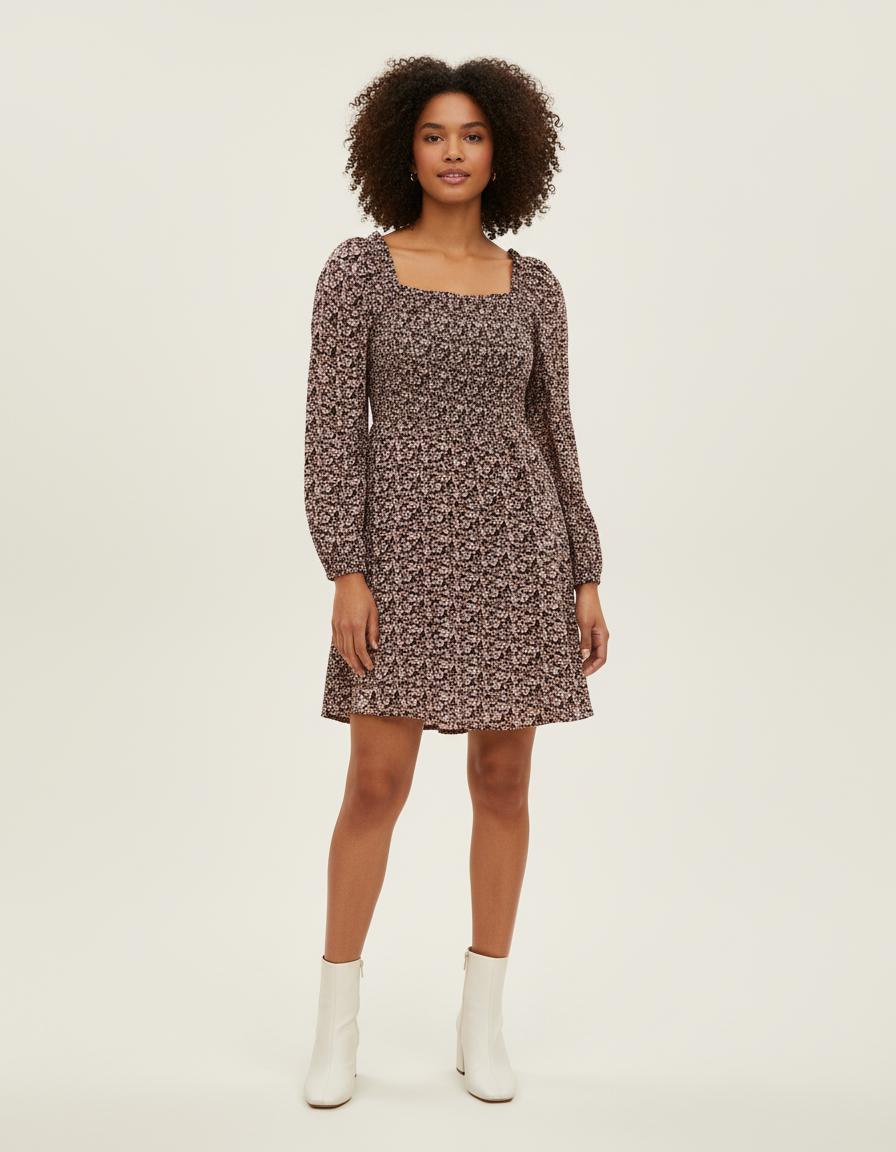 Robe Courte Avec Imprimé Floral - Taille L/40