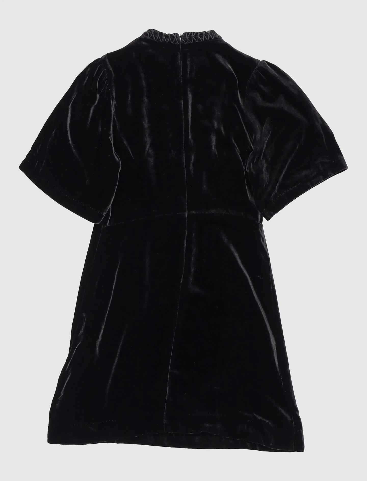 Robe Courte En Velours Avec Smocks - Taille S/36 - Image 3