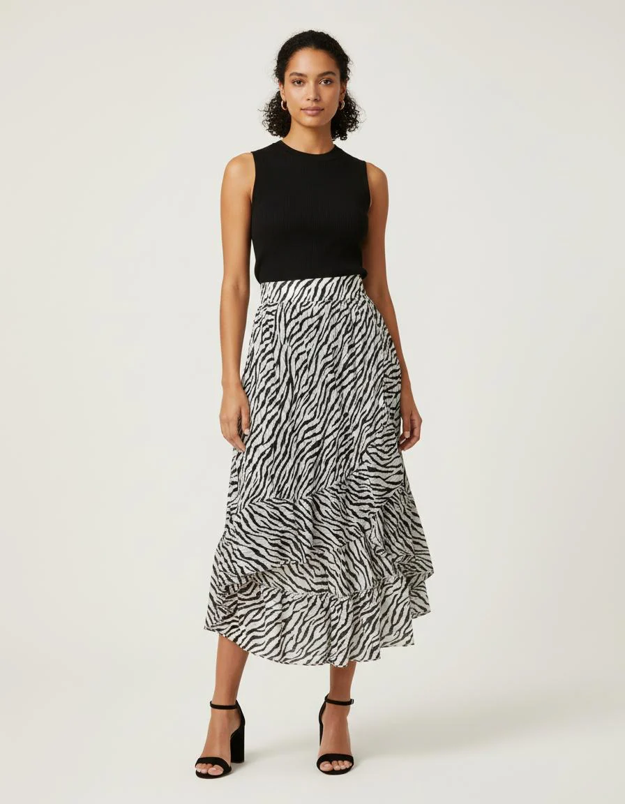 Jupon En Jacquard Imprimé Zèbre - Taille XS/34