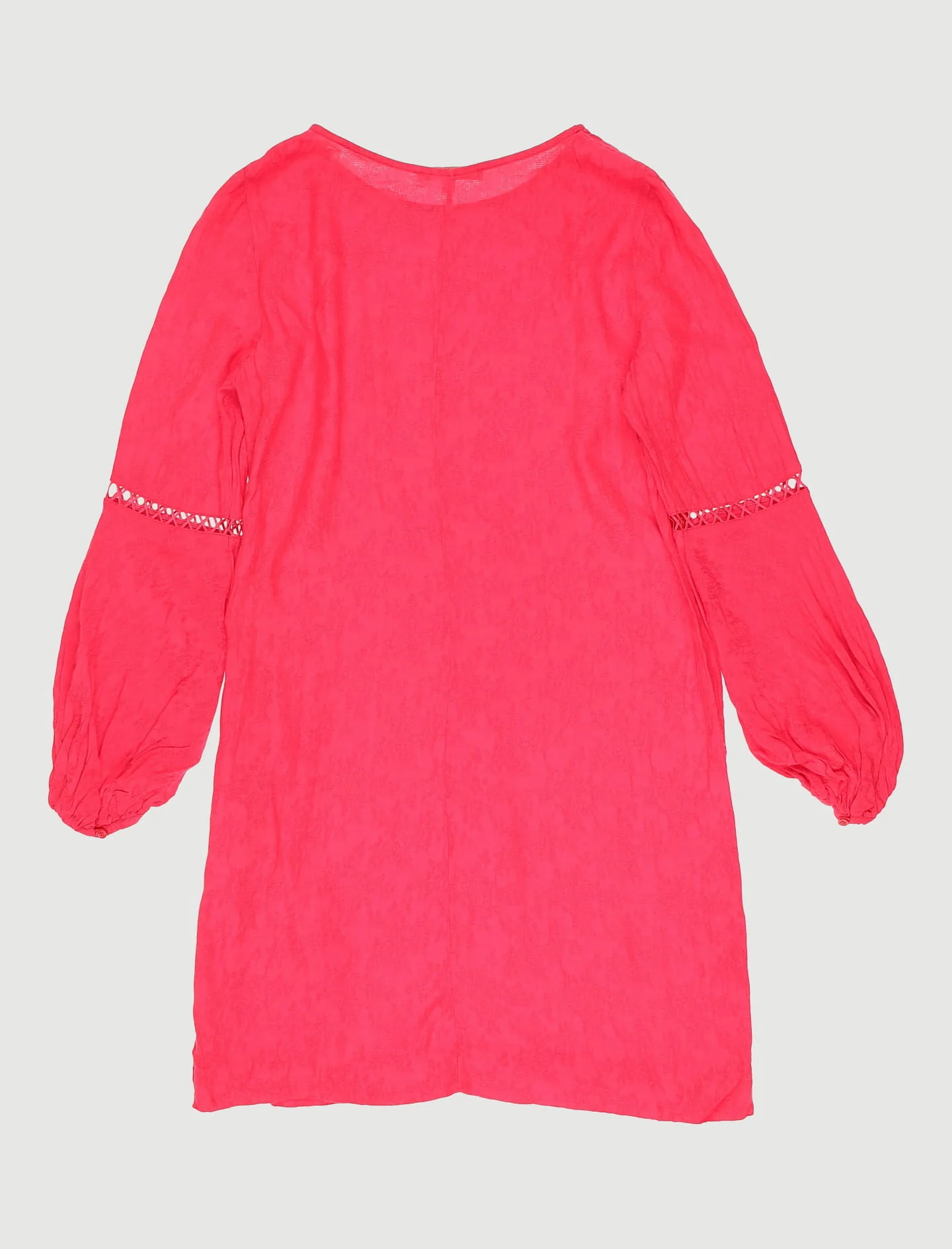 Robe Manches Ballons Avec Dentelle Fushia - Taille S/36 - Image 3