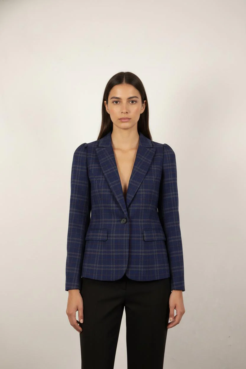 Blazer Bleu à Carreaux - Taille S/36