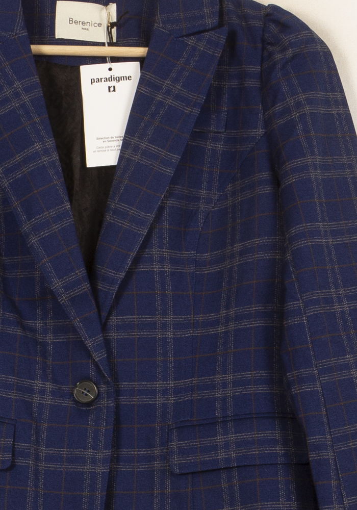 Blazer Bleu à Carreaux - Taille S/36 - Image 3