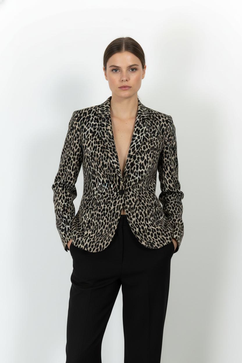 Blazer Léopard Beige et Noir - Taille M/38