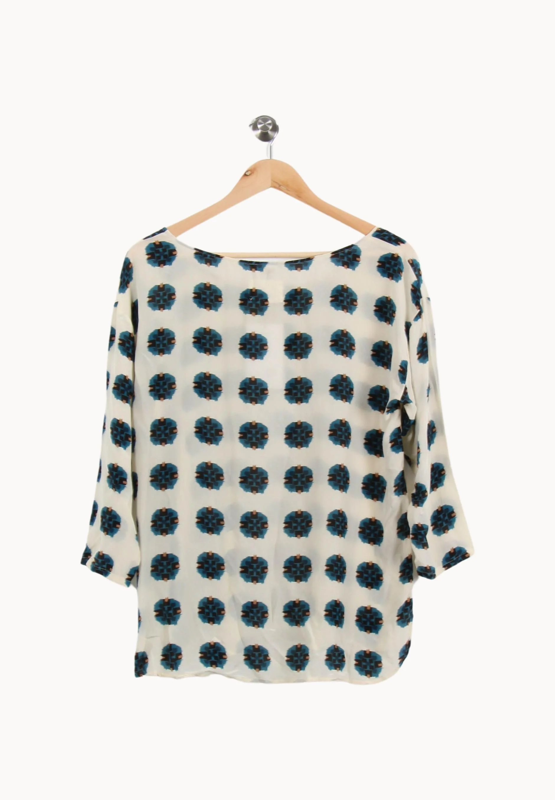 Blouse Beige et Bleue - Taille L/40 - Image 4