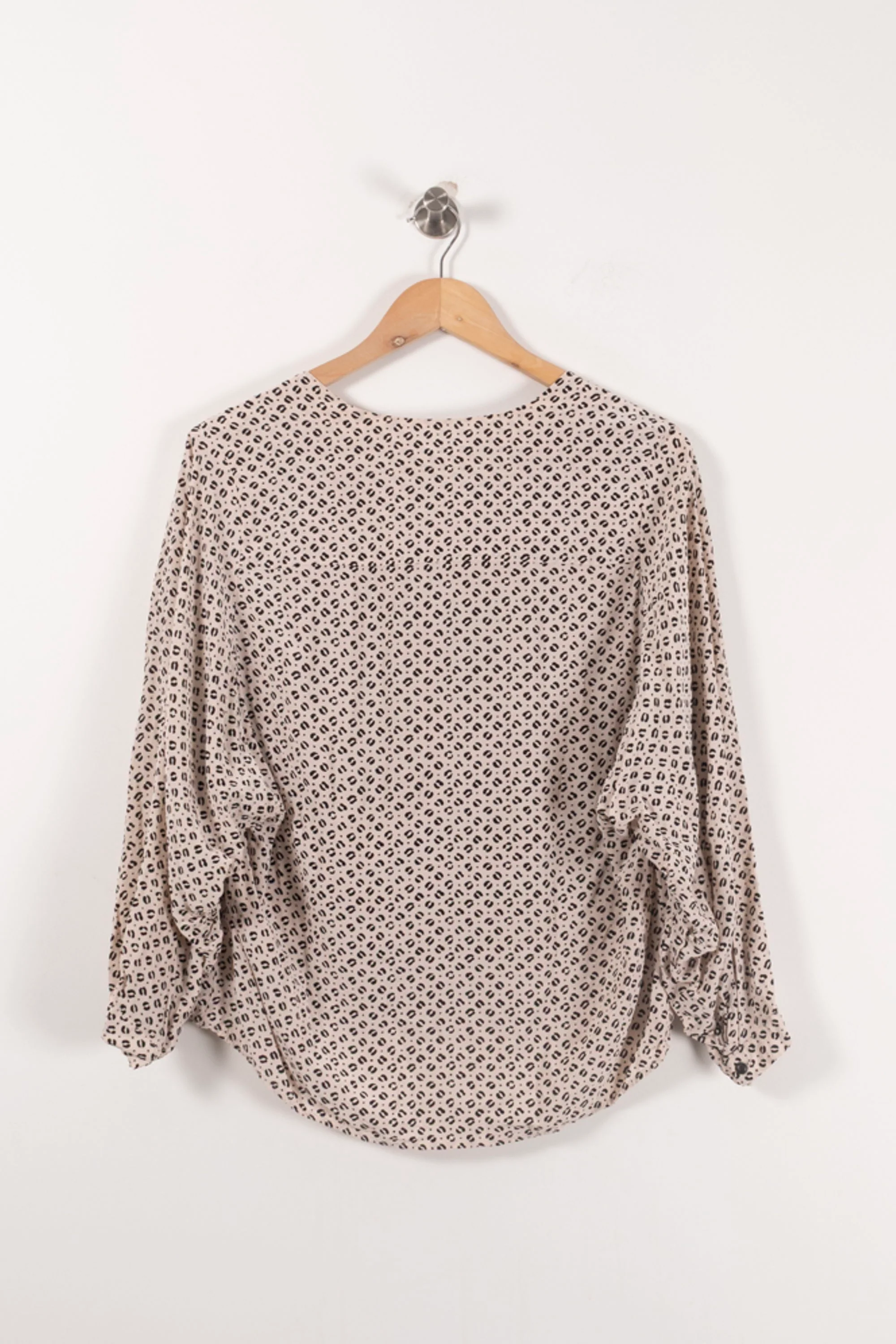 Blouse Beige et Noire - Taille S/36 - Image 4
