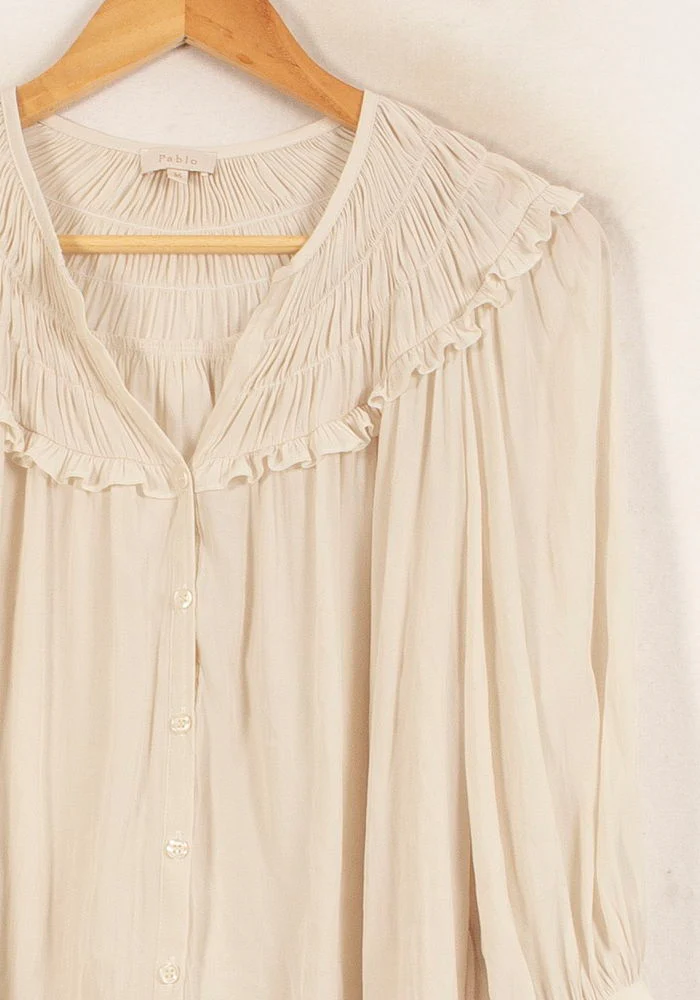 Blouse Beige - Taille S/36 - Image 4