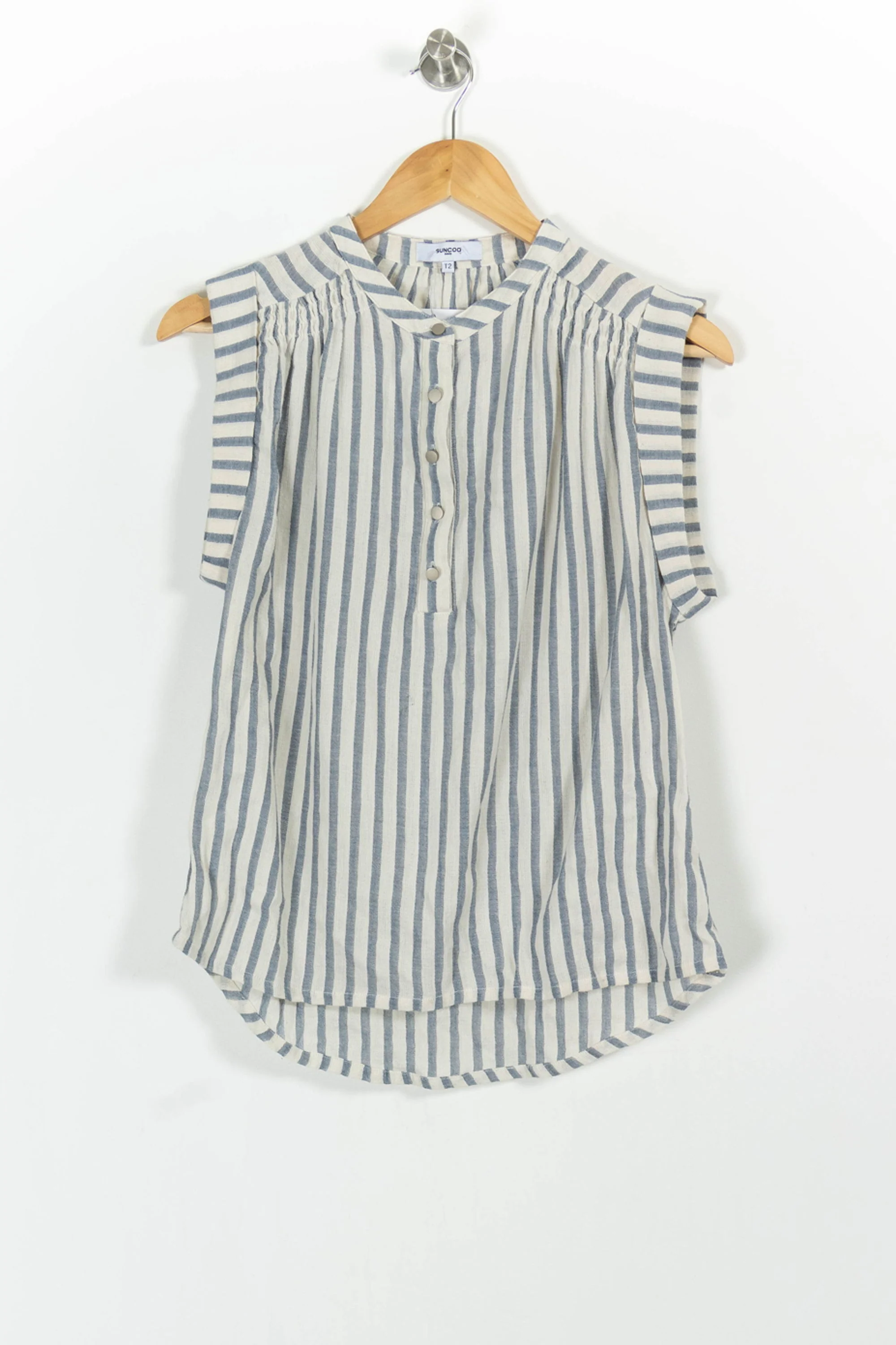 Blouse Blanche et Bleue - Taille M/38 - Image 2