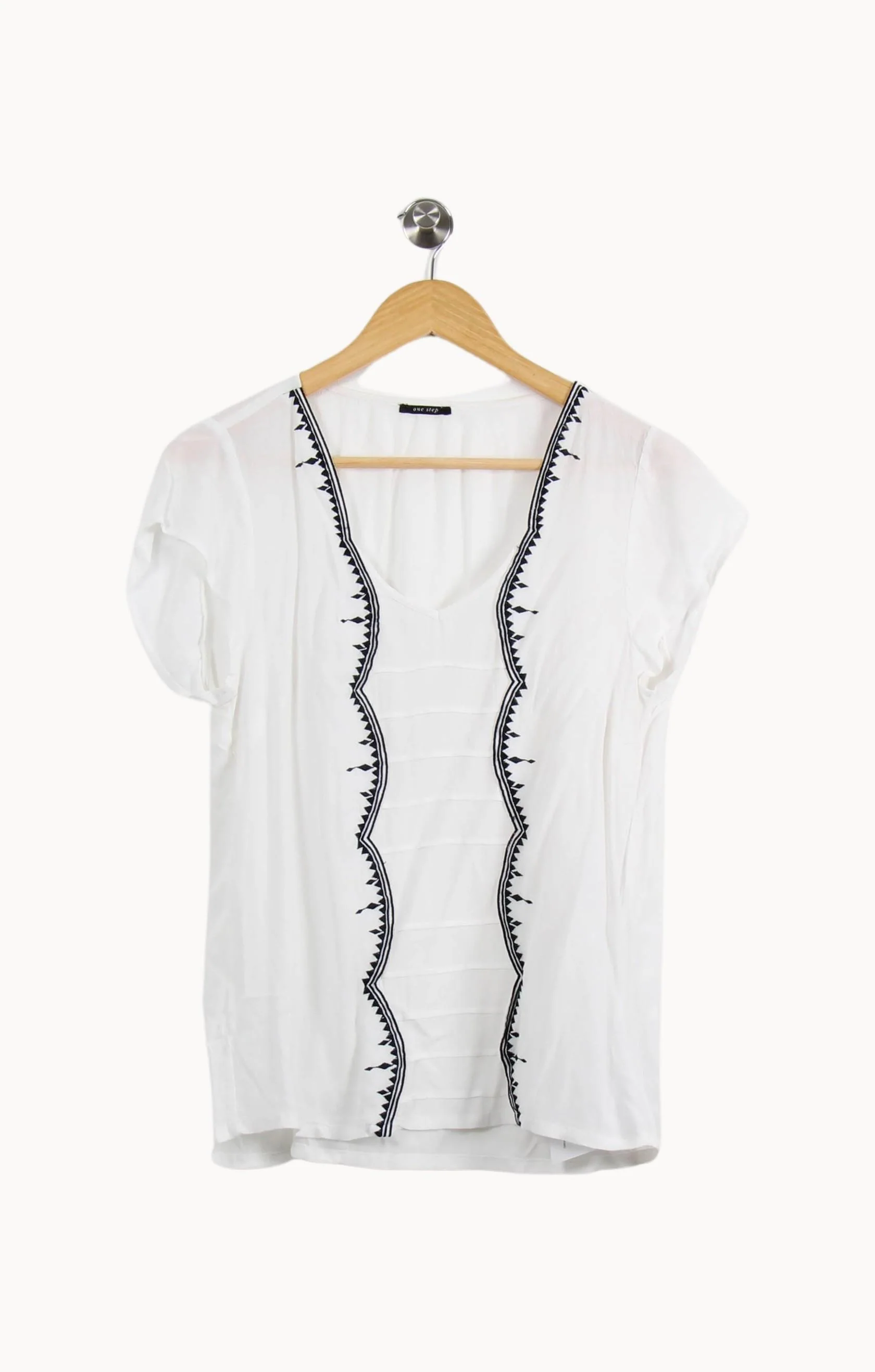 Blouse Blanche et Noire - Taille M/38 - Image 2