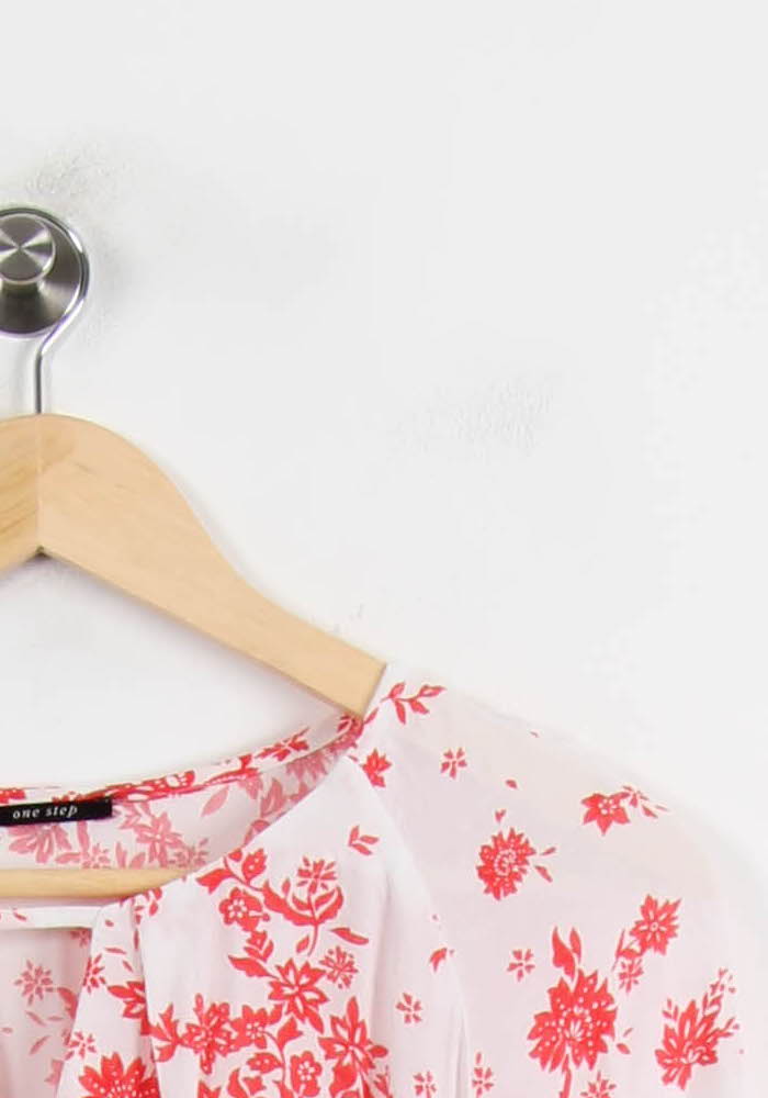 Blouse Blanche et Rouge - Taille M/38 - Image 3