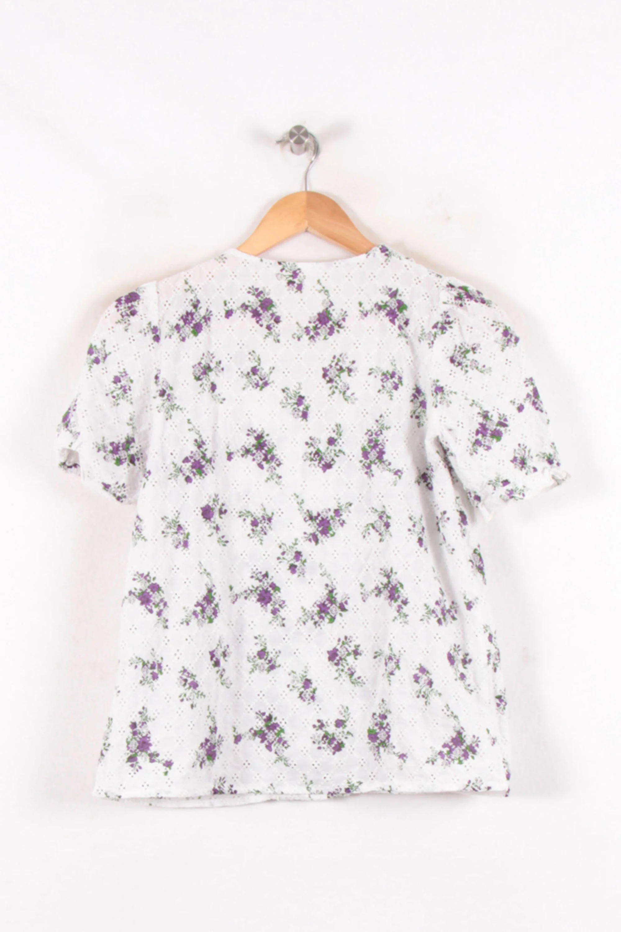 Blouse Blanche et Violette - Taille S/36 - Image 4