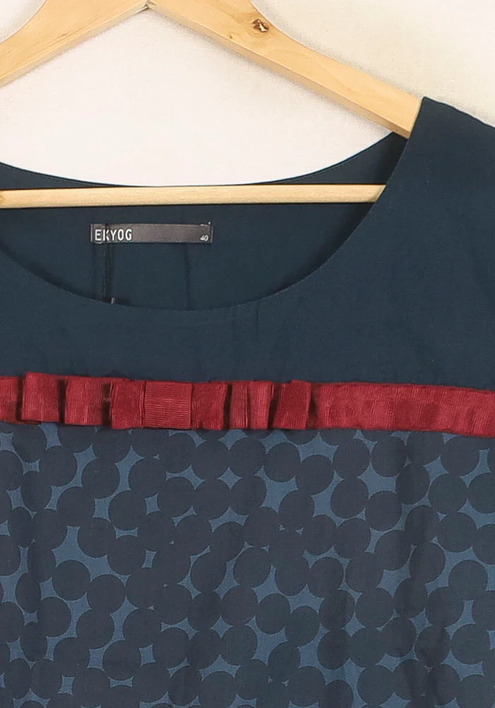 Blouse Bleu et Rouge - Taille L/40 - Image 3