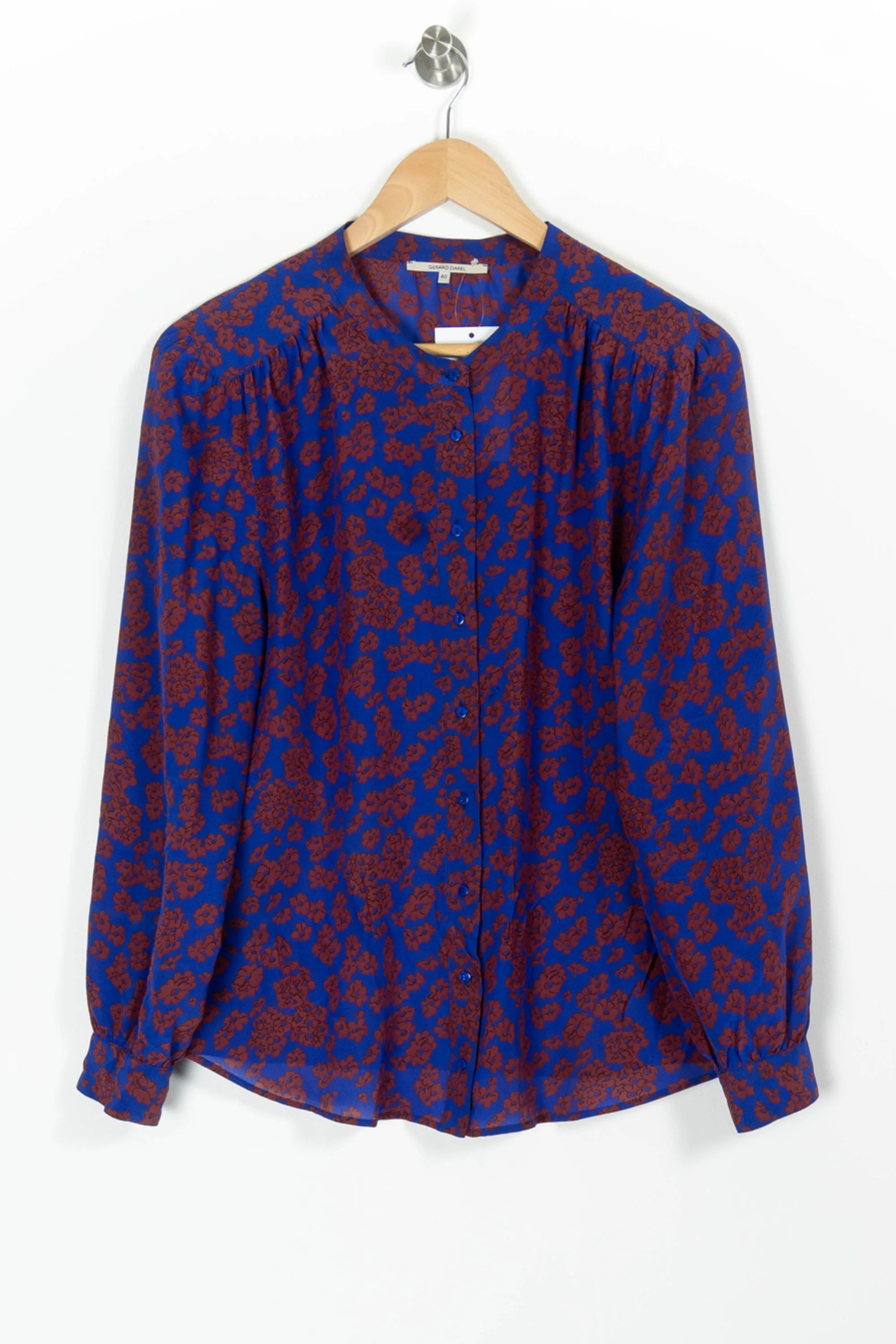 Blouse Bleue et Marron - Taille L/40 - Image 2