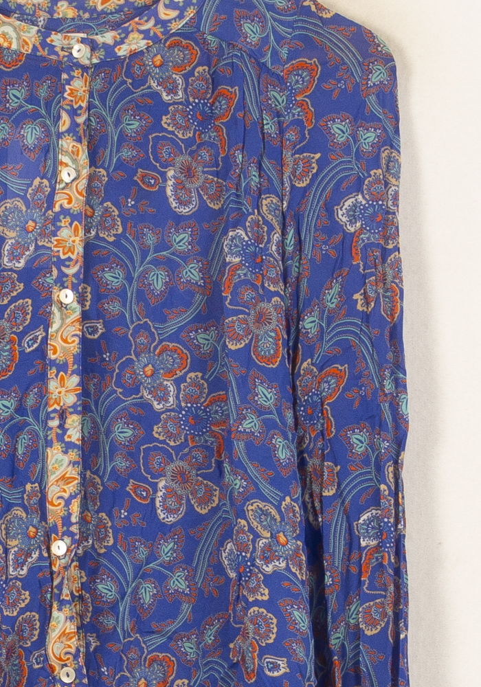 Blouse Bleue et Orange - Taille S/36 - Image 3