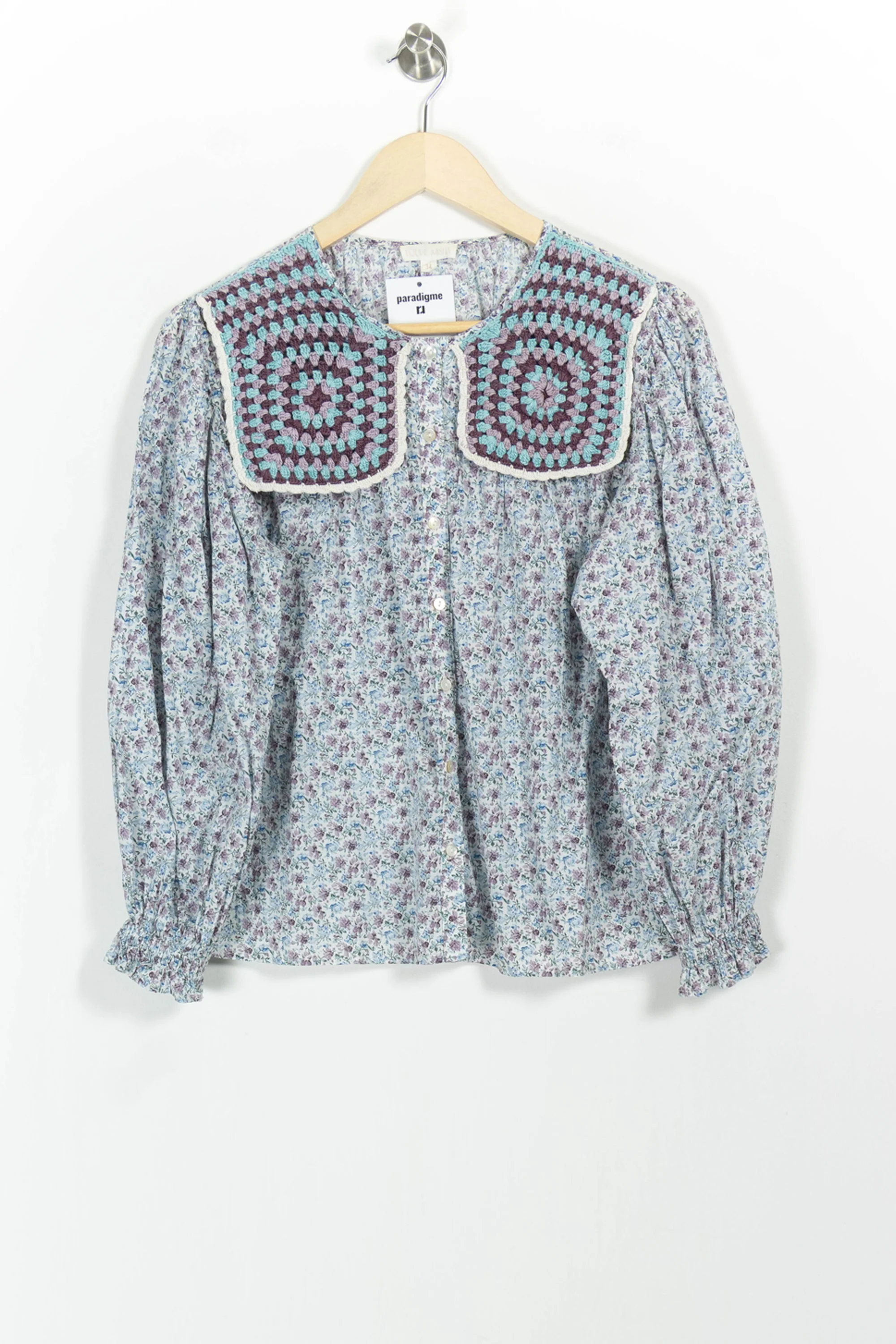 Blouse Bleue et Violette - Taille XS/34 - Image 2