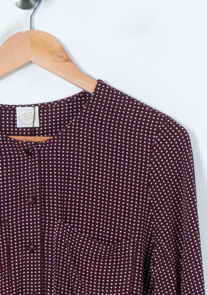 Blouse Bordeaux à Pois Blancs - Taille XS/34 - Image 3