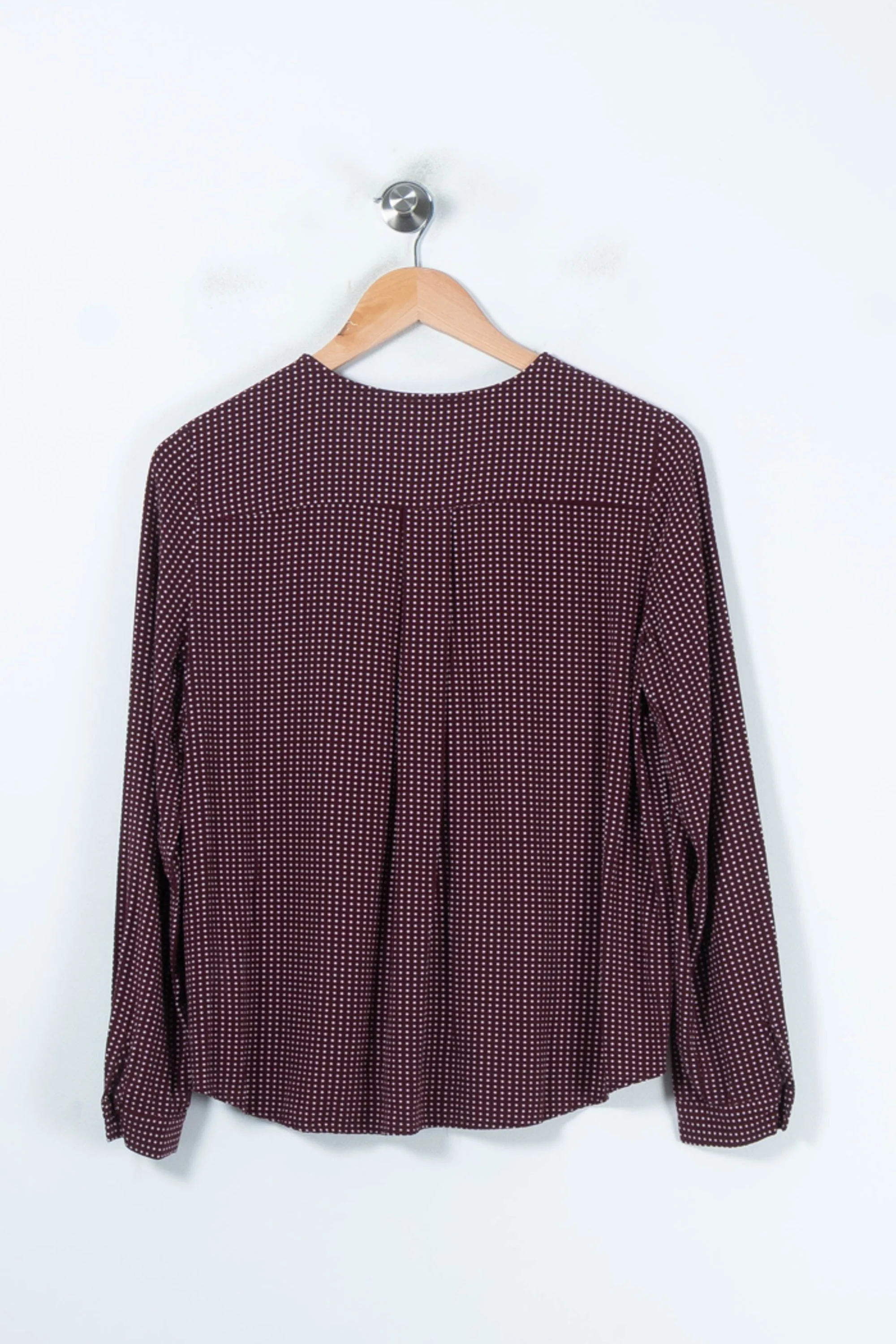 Blouse Bordeaux à Pois Blancs - Taille XS/34 - Image 4