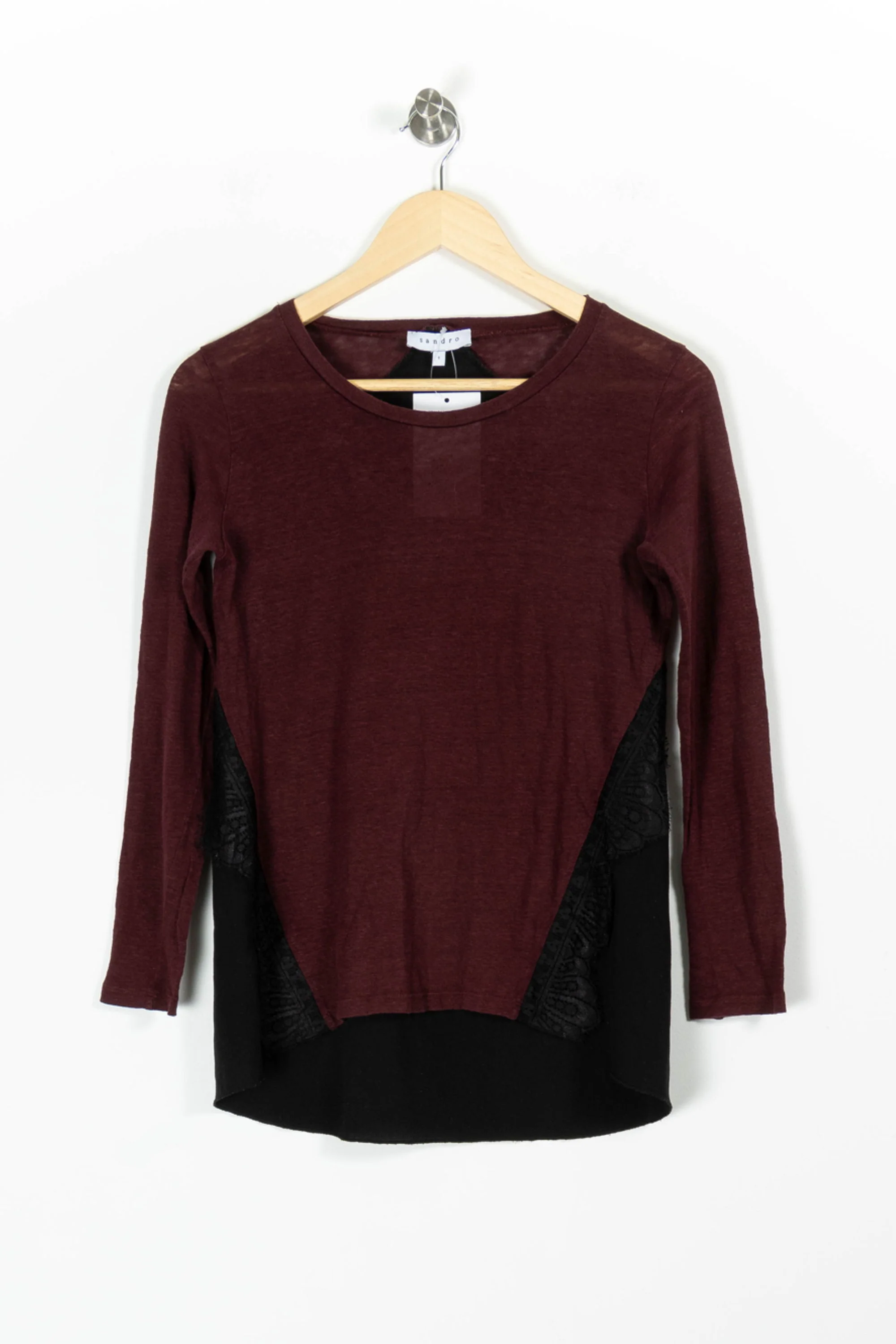 Blouse Bordeaux et Noire - Taille S/36 - Image 2