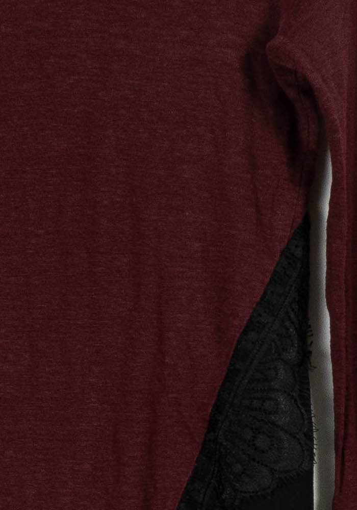Blouse Bordeaux et Noire - Taille S/36 - Image 3
