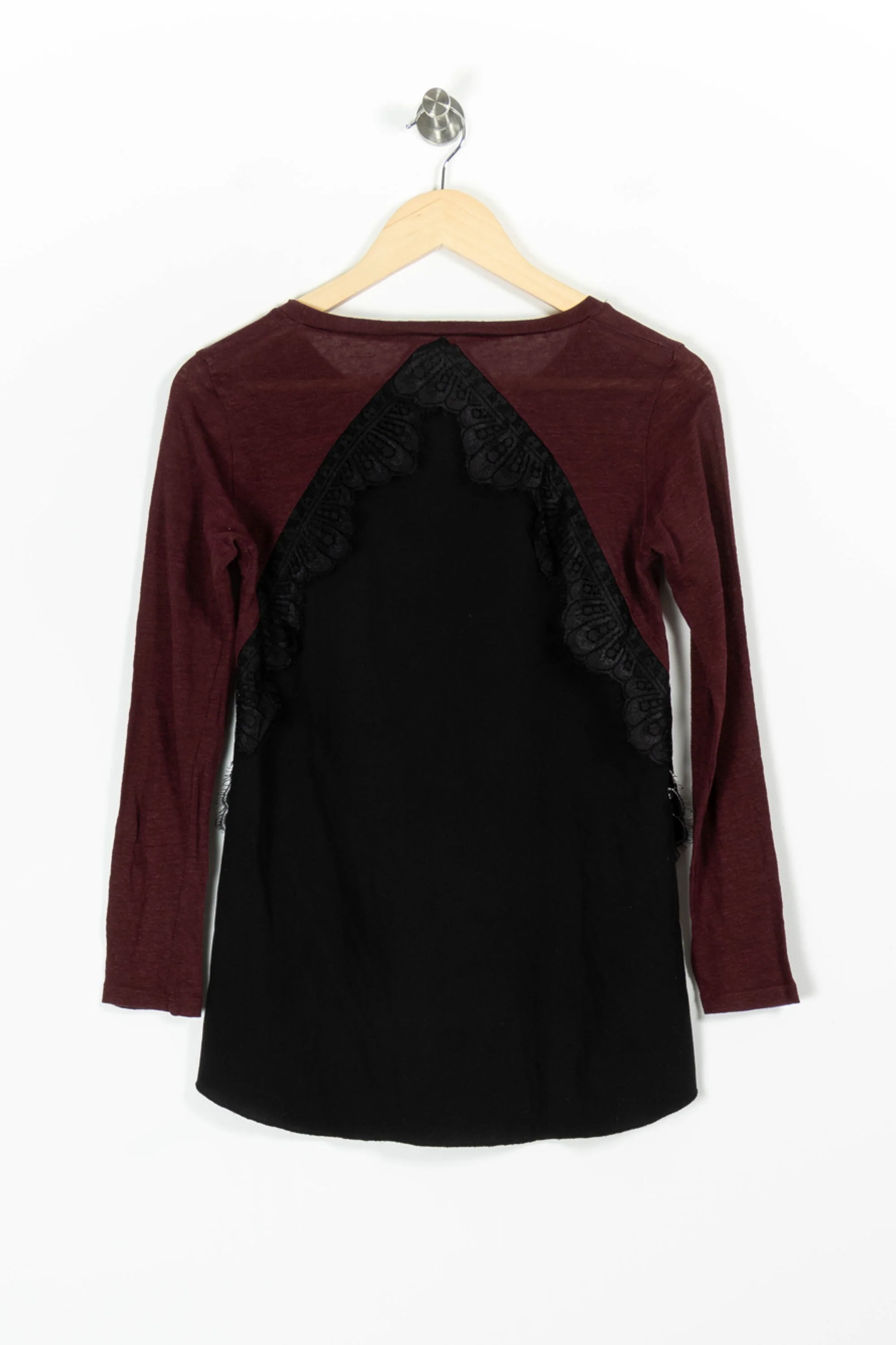 Blouse Bordeaux et Noire - Taille S/36 - Image 4