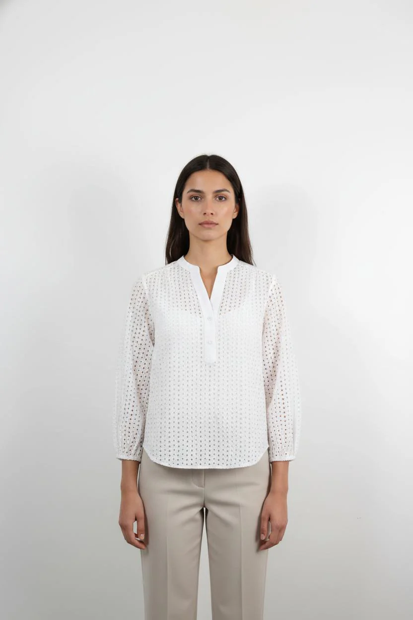 Blouse Brodée Blanche - Taille XS/34