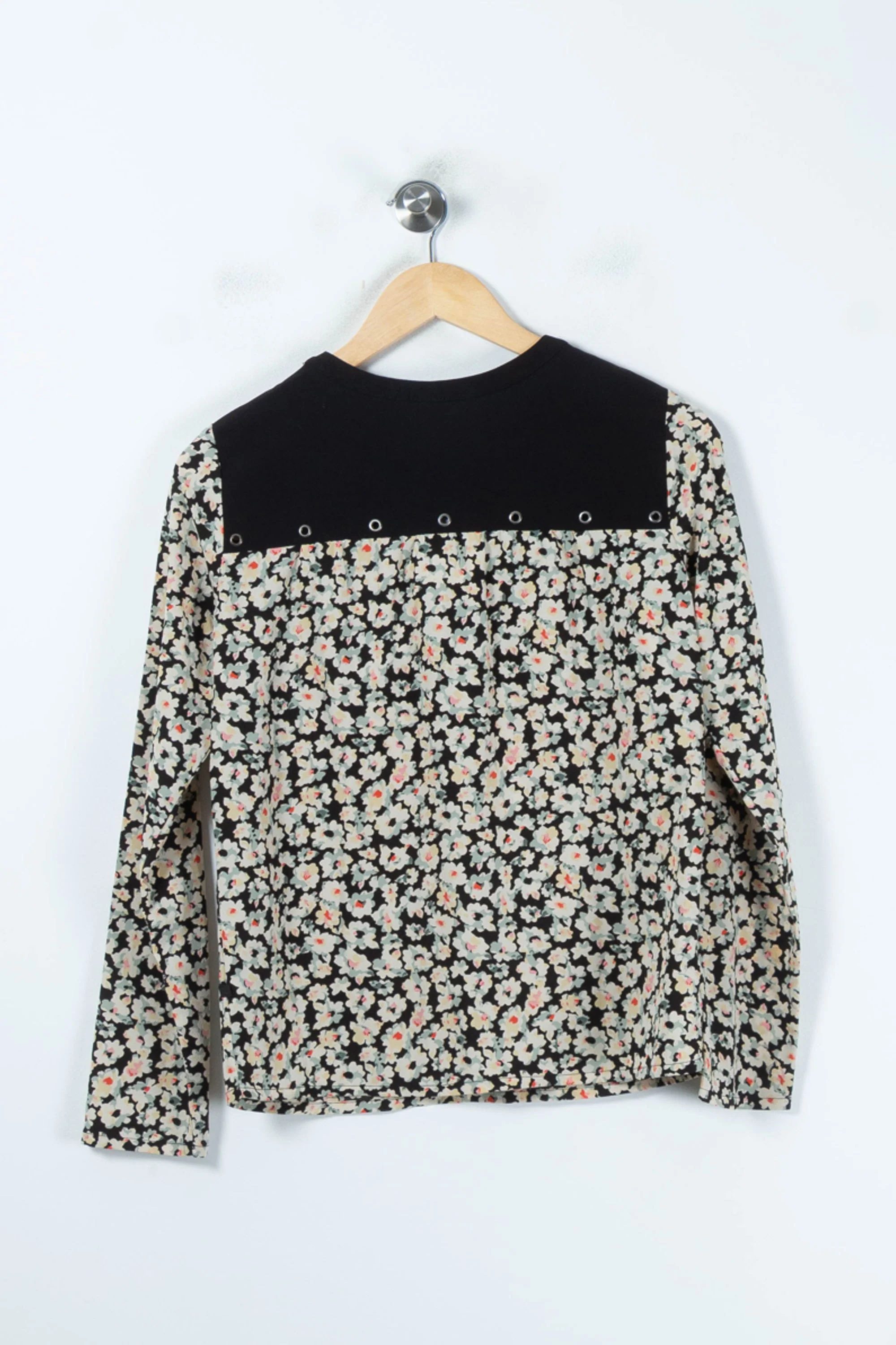 Blouse Fleurie Noire et Blanche - Taille XS/34 - Image 4