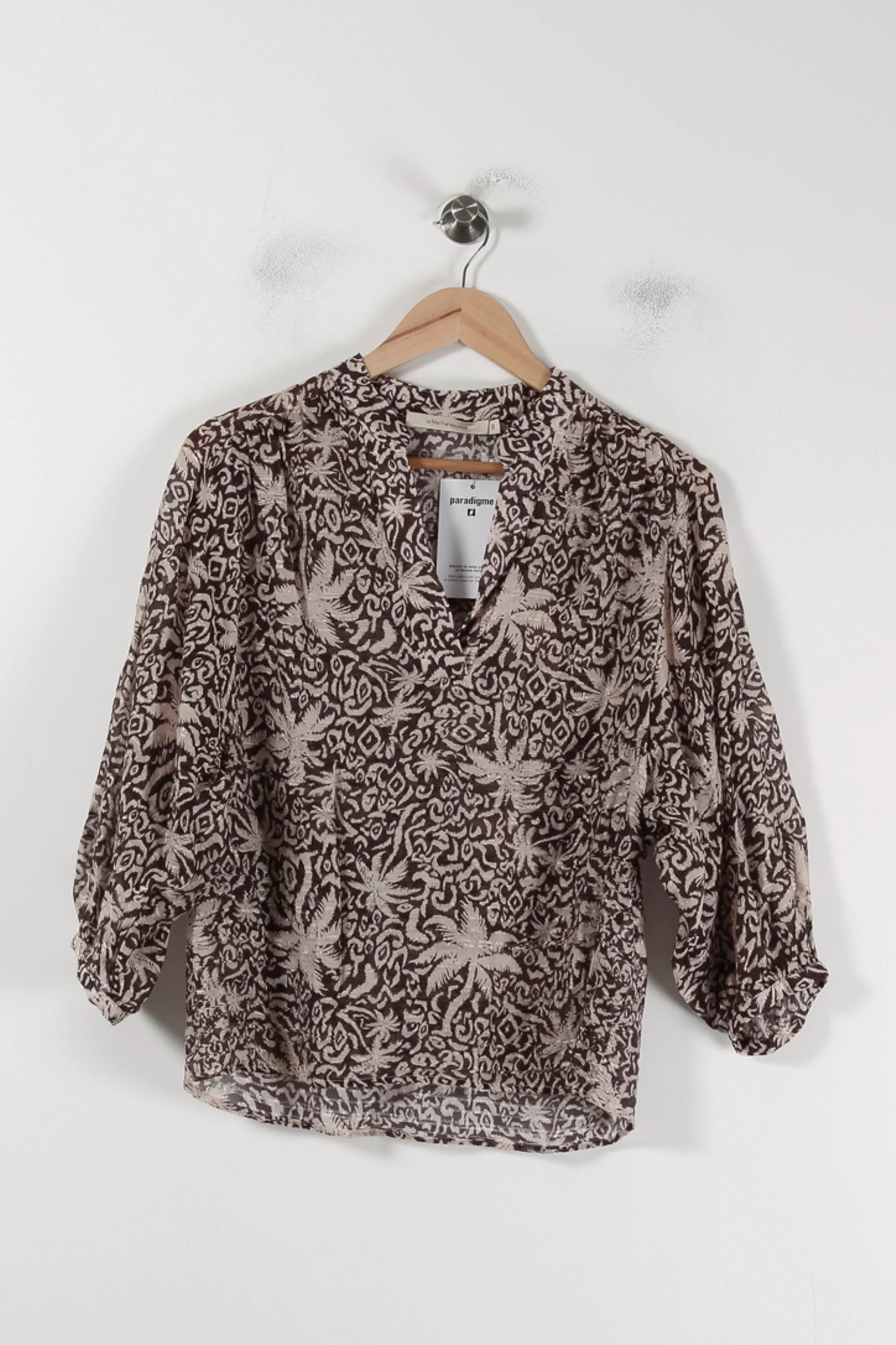 Blouse Marron et Beige - Taille M/38 - Image 2