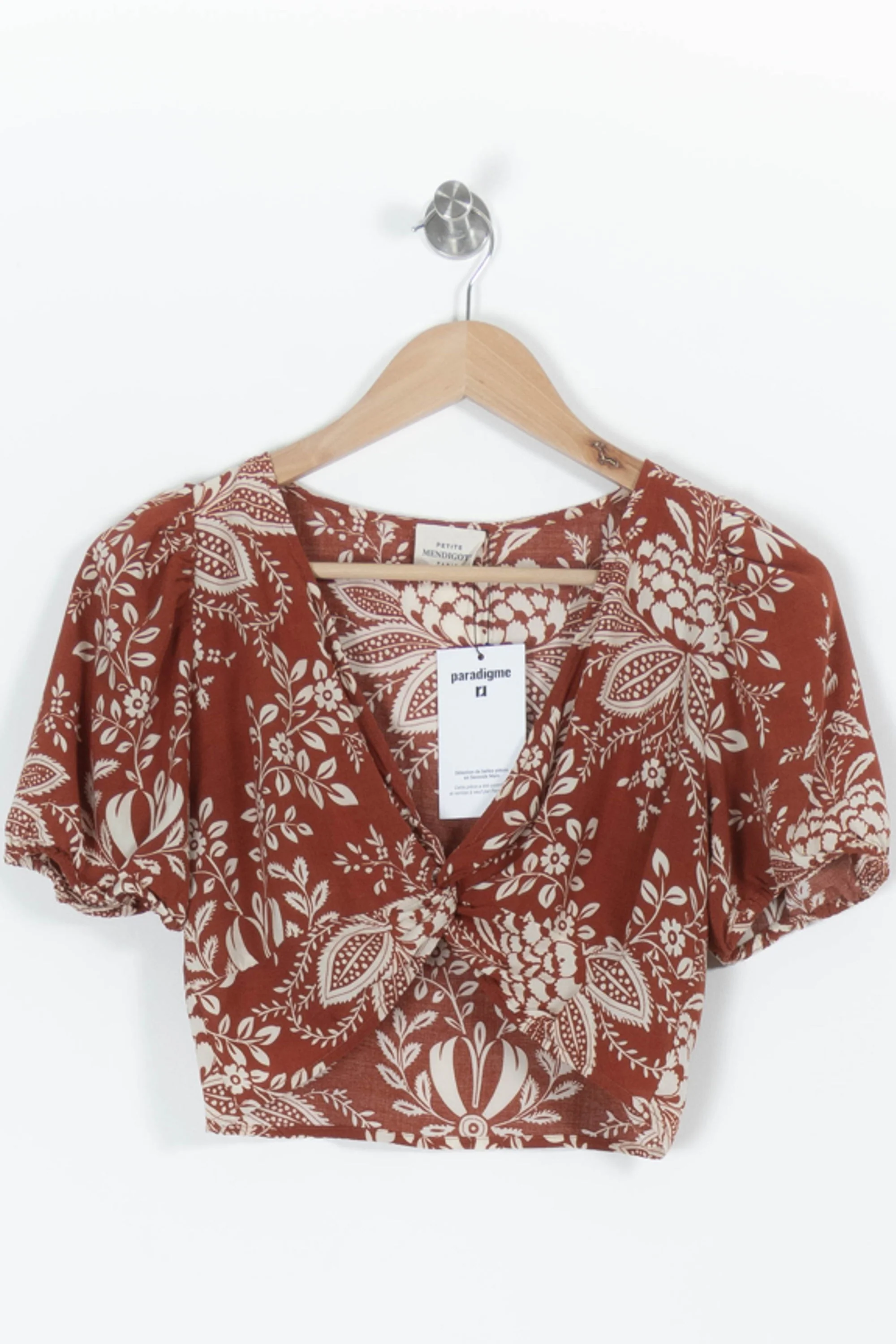 Blouse Marron et Blanche - Taille M/38 - Image 2
