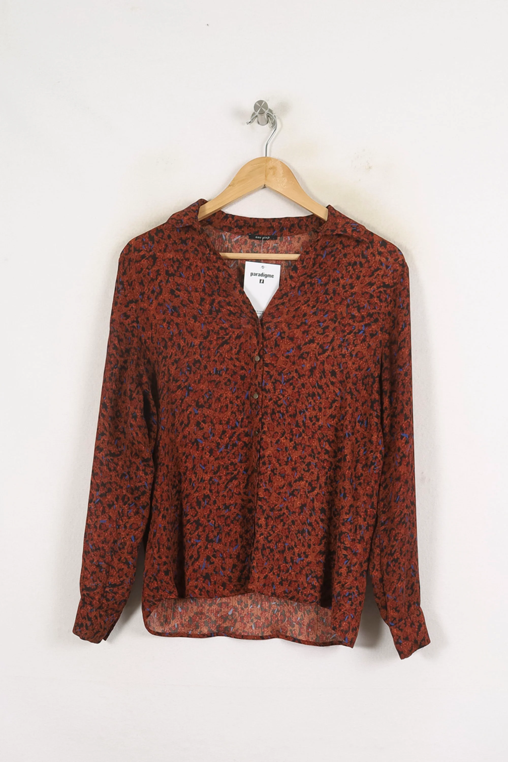 Blouse Marron et Bleu - Taille M/38 - Image 2